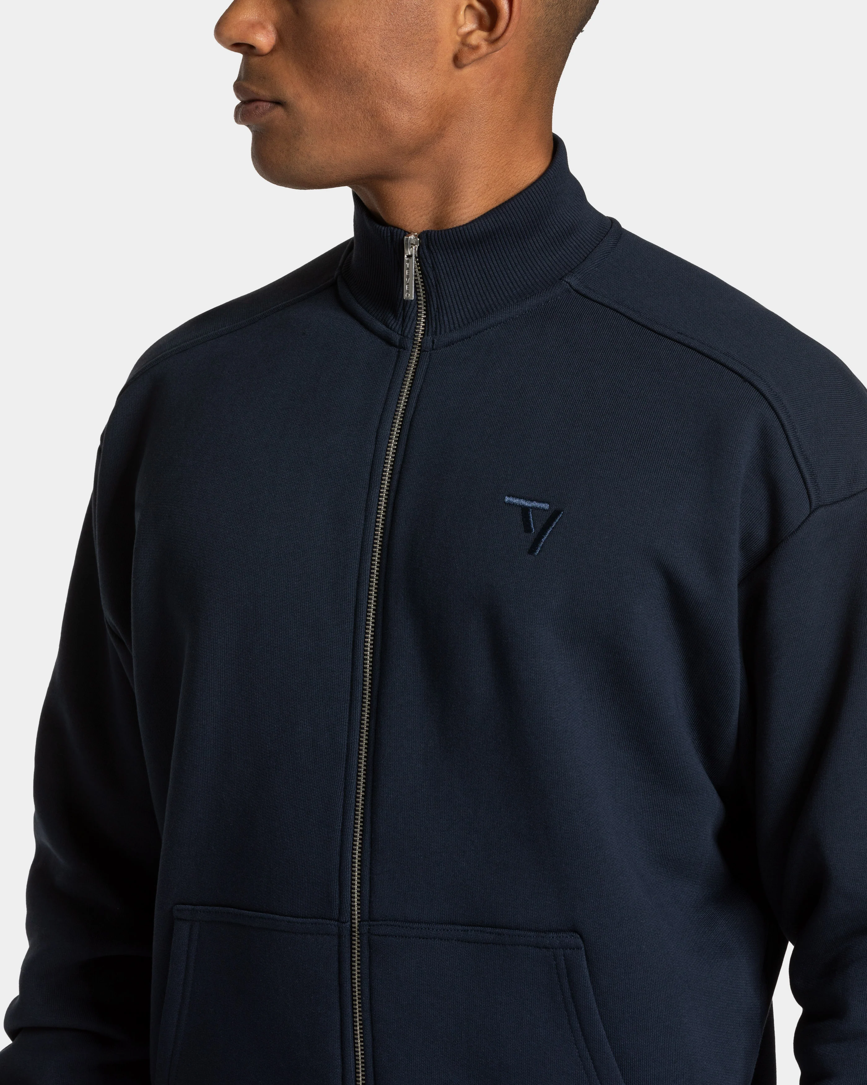Contrastline Zip Sweater "Midnight" - Image 4