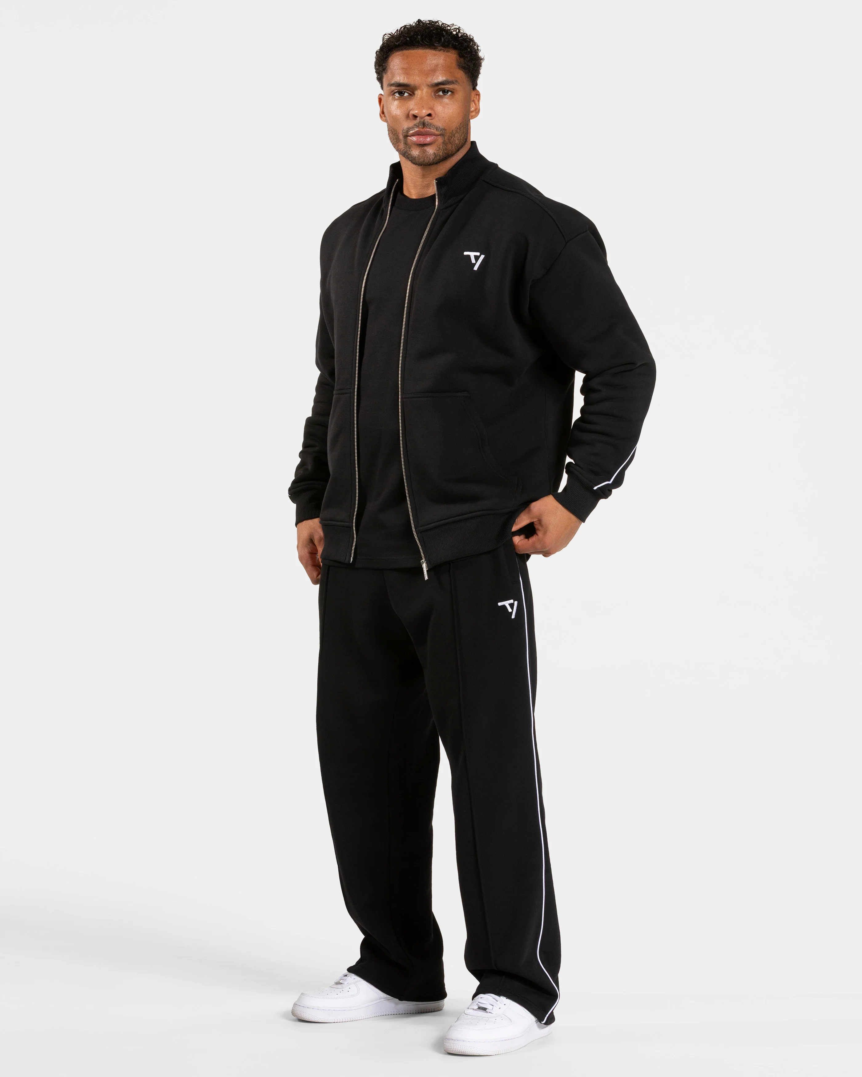 Contrastline Zip Sweater "Schwarz - Weiß" - Image 3