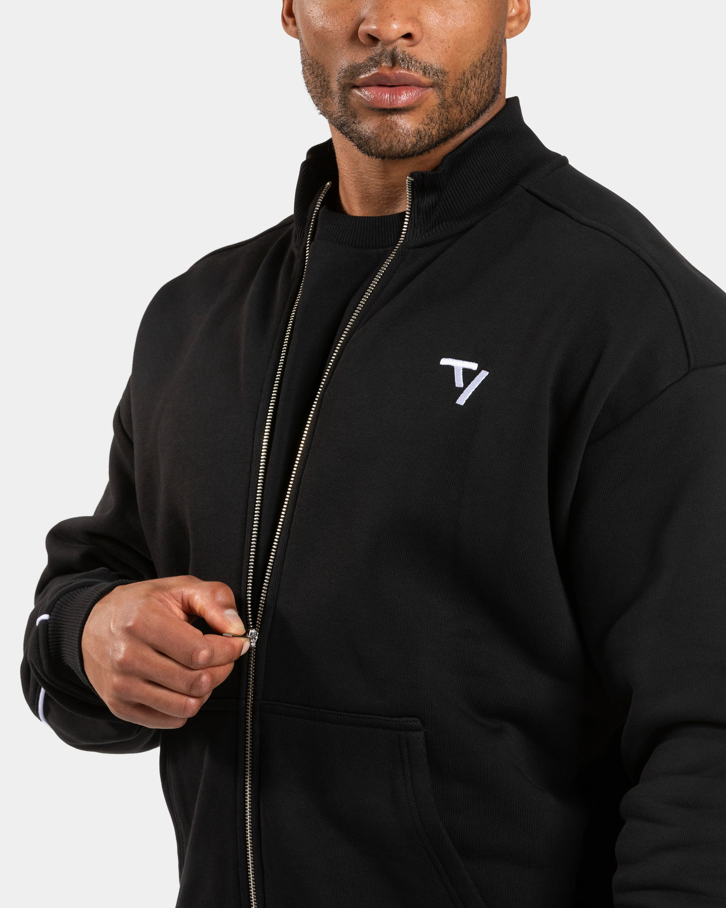 Contrastline Zip Sweater "Schwarz - Weiß" - Image 4