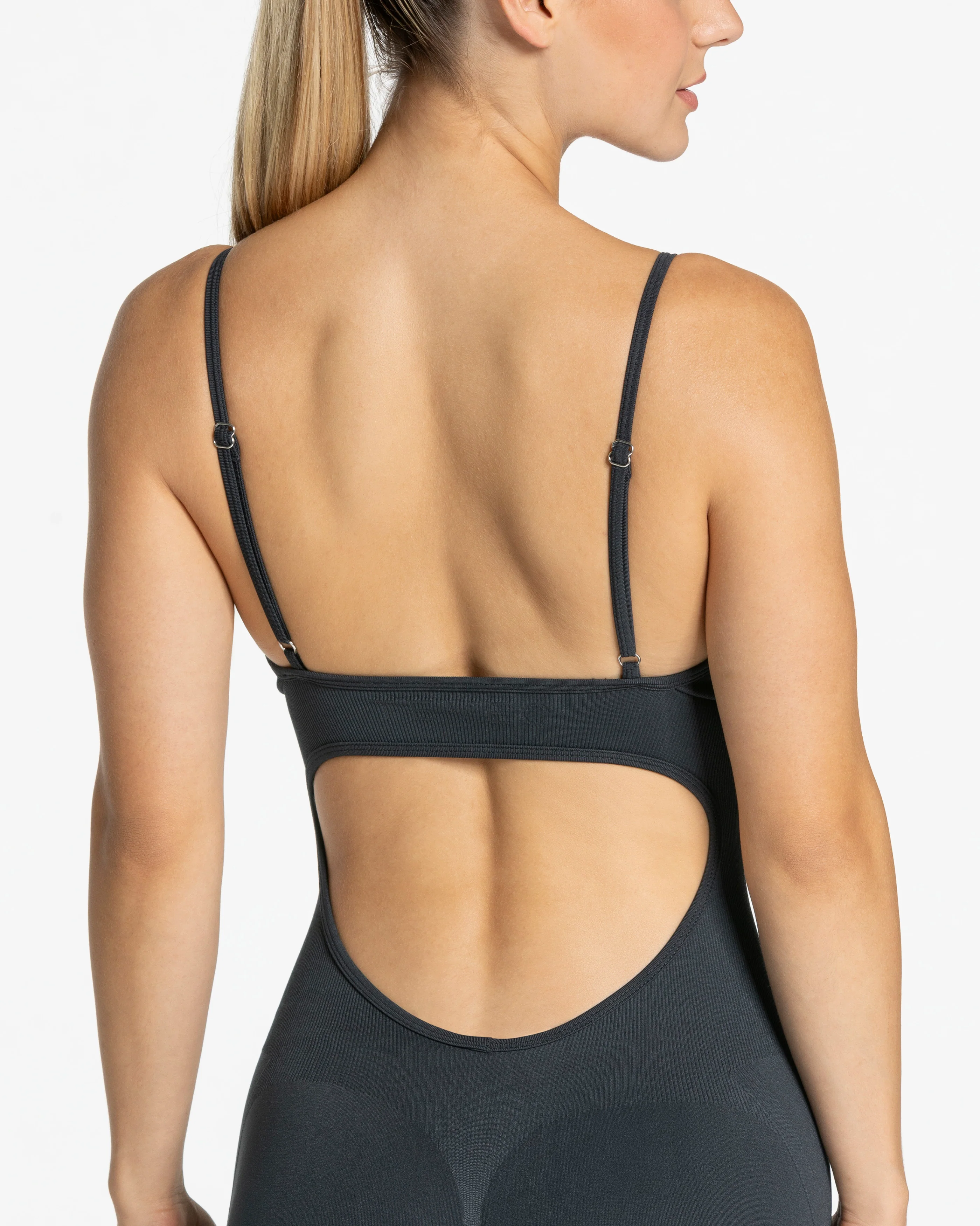Essence V-Back Covert Scrunch Jumpsuit "Ebony" - Image 4