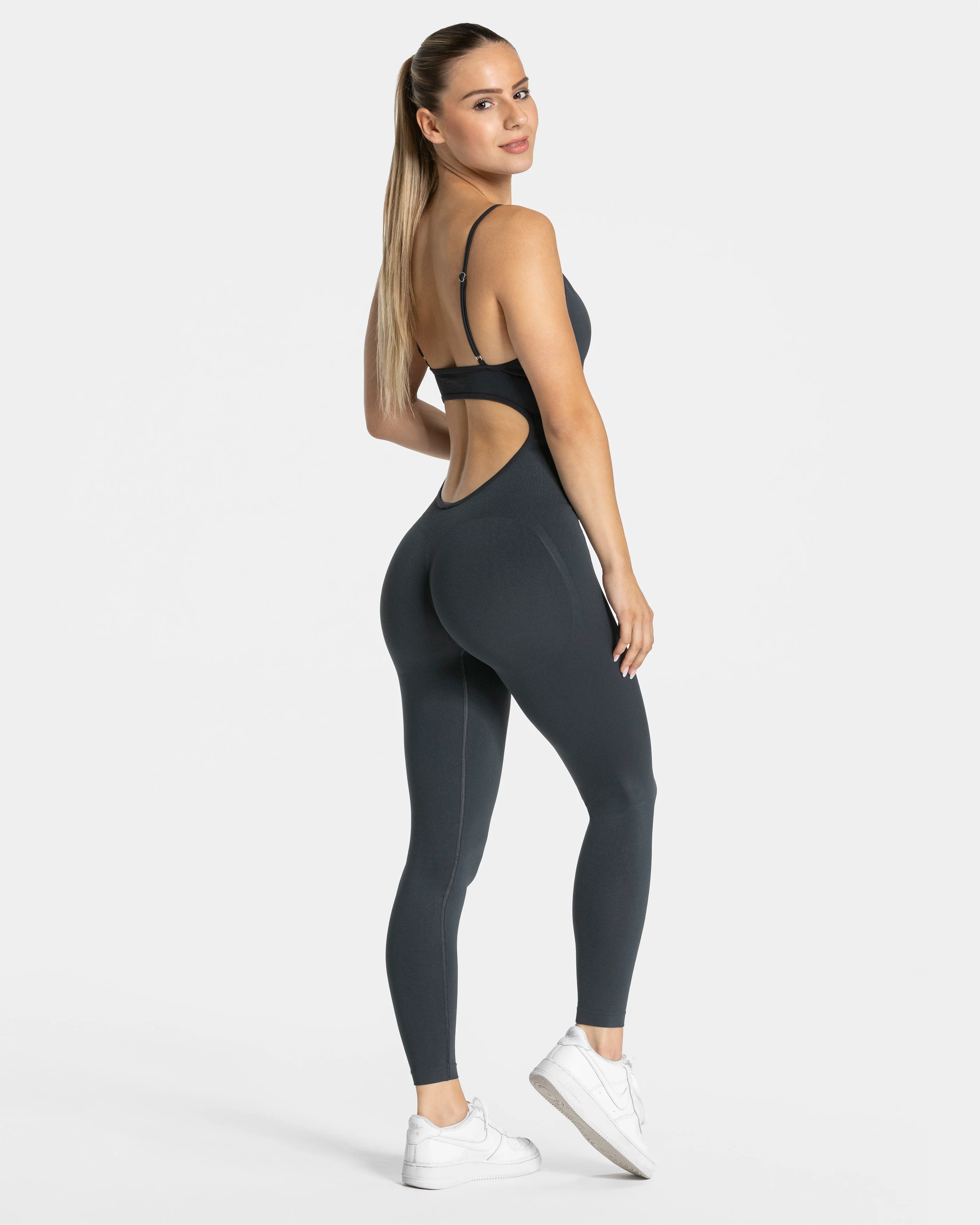Essence V-Back Covert Scrunch Jumpsuit "Ebony" - Image 5