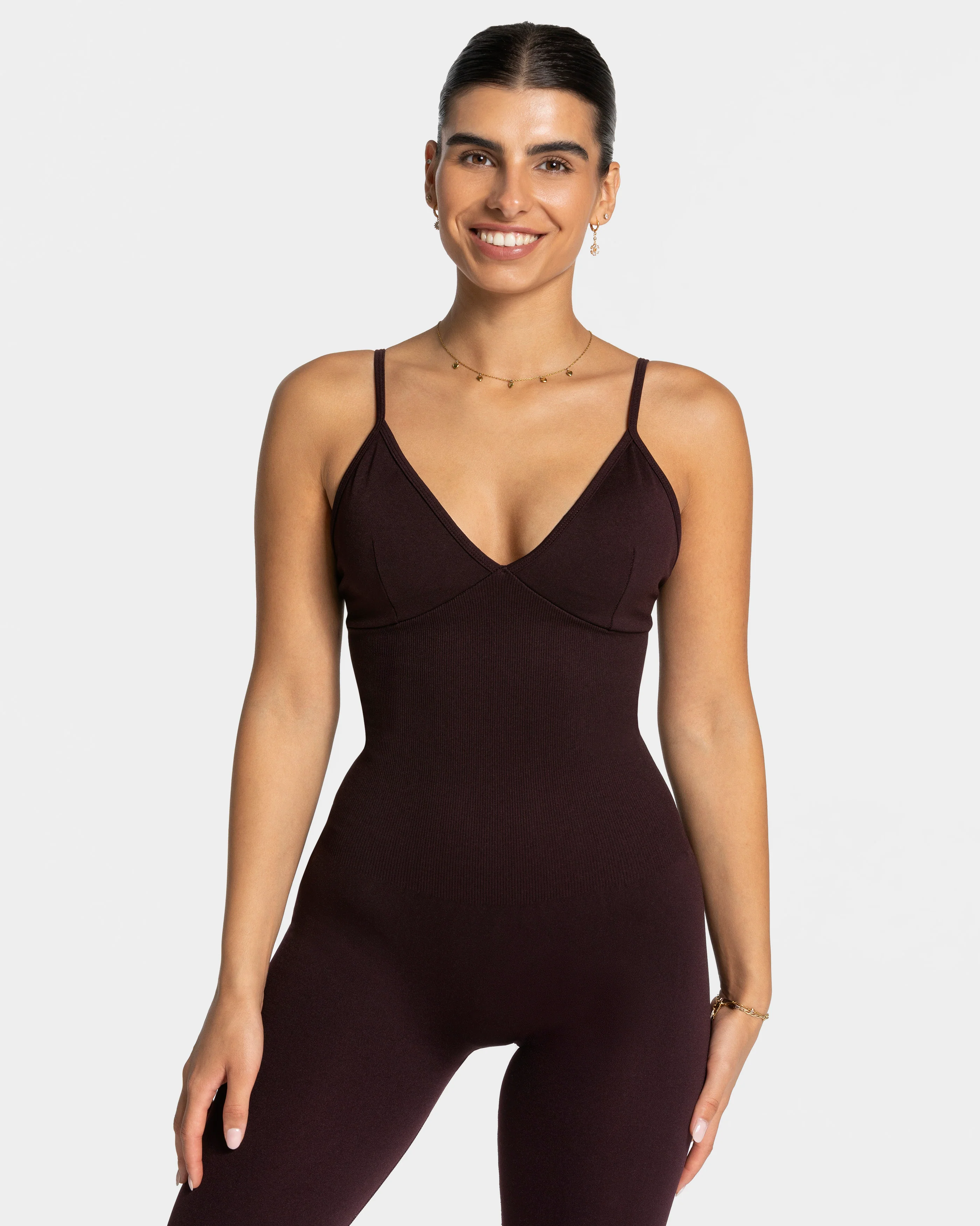 Essence V-Back Covert Scrunch Jumpsuit "Merlot" - Image 2
