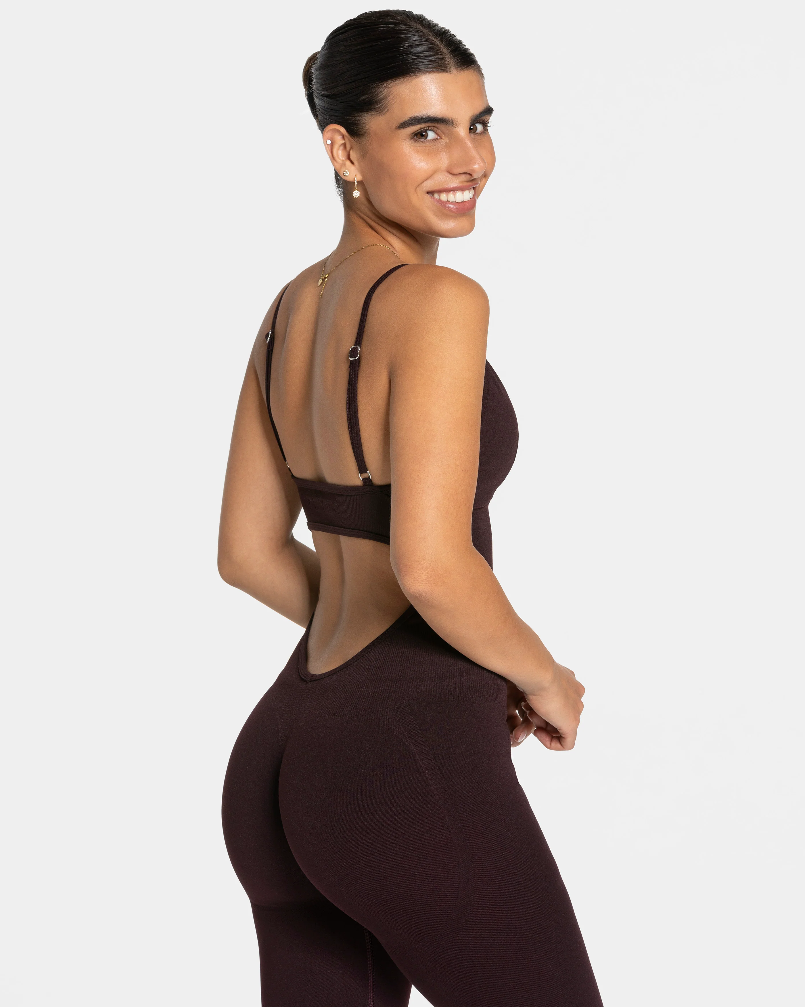 Essence V-Back Covert Scrunch Jumpsuit "Merlot" - Image 3