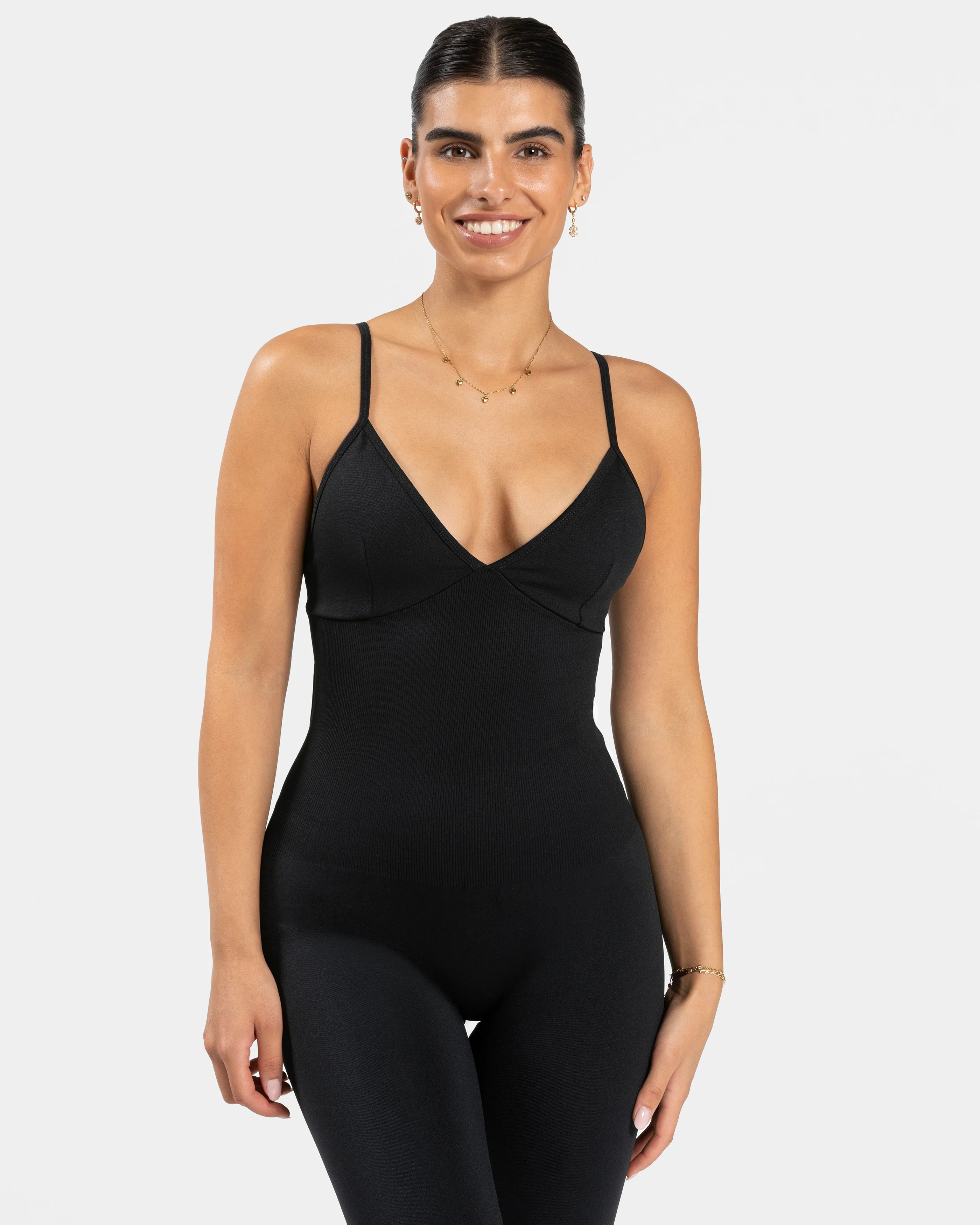 Essence V-Back Covert Scrunch Jumpsuit "Schwarz" - Image 2
