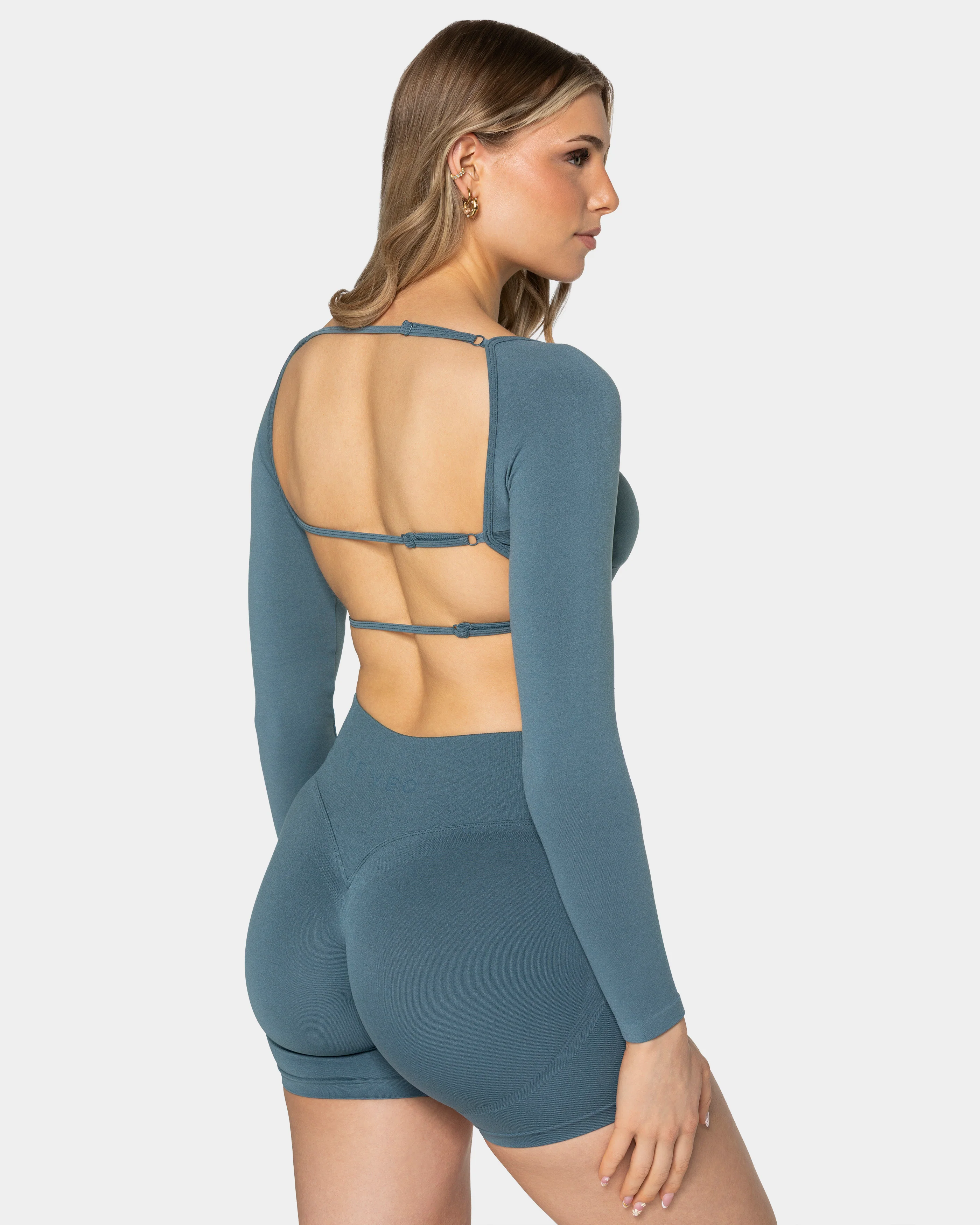 Femme Backless Longsleeve "Teal" - Image 2