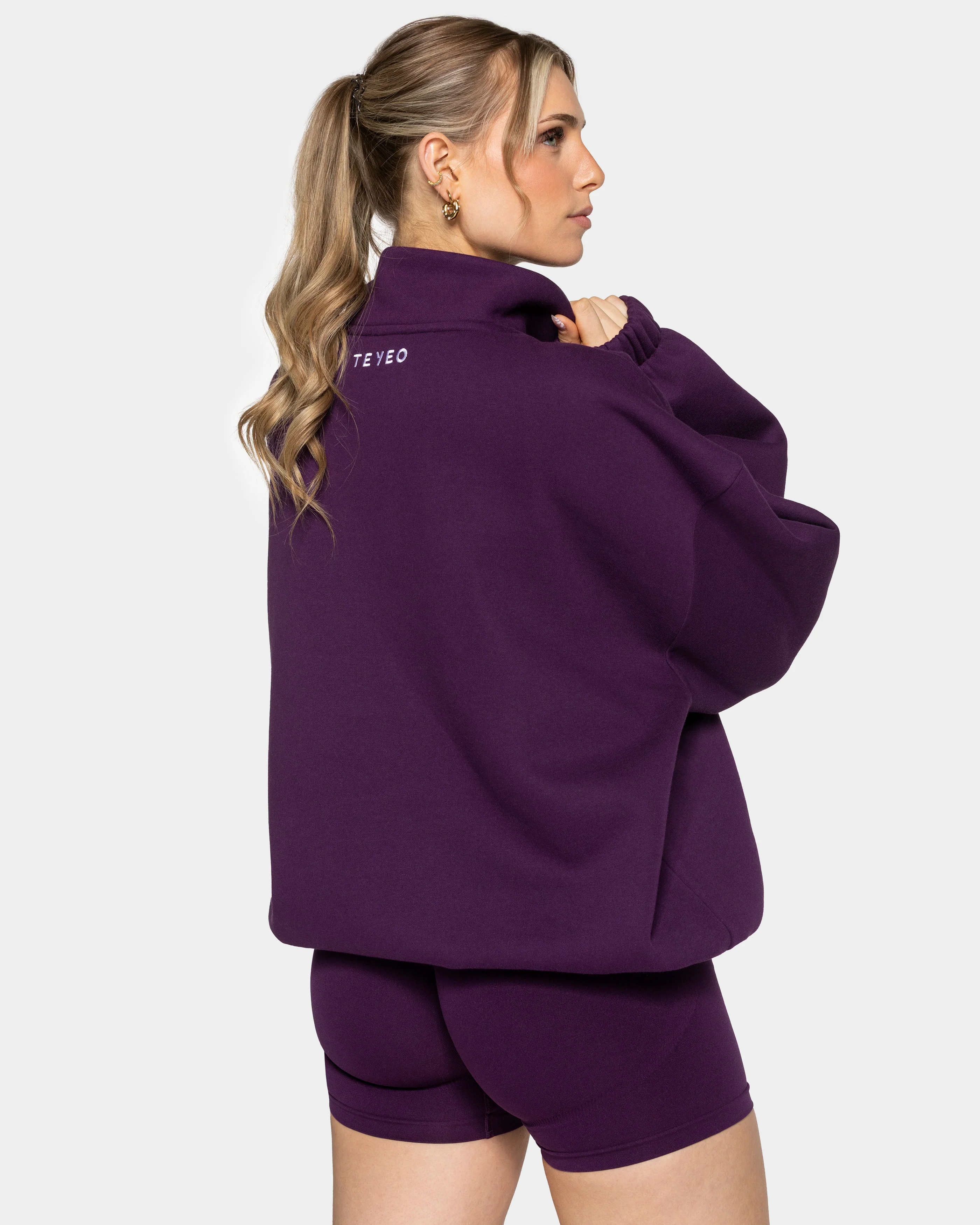 Femme Half Zip Sweater "Aubergine" - Image 2
