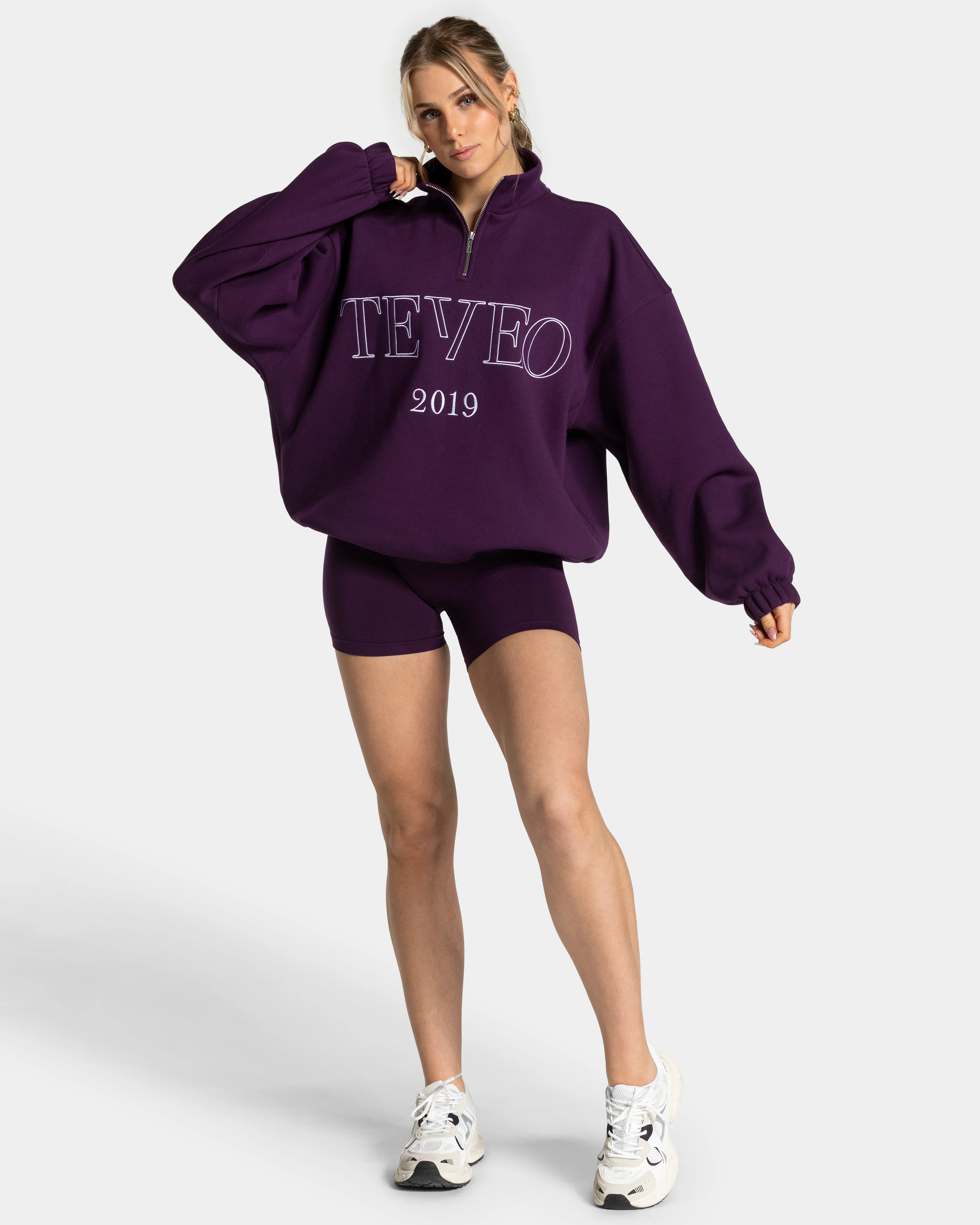 Femme Half Zip Sweater "Aubergine" - Image 3