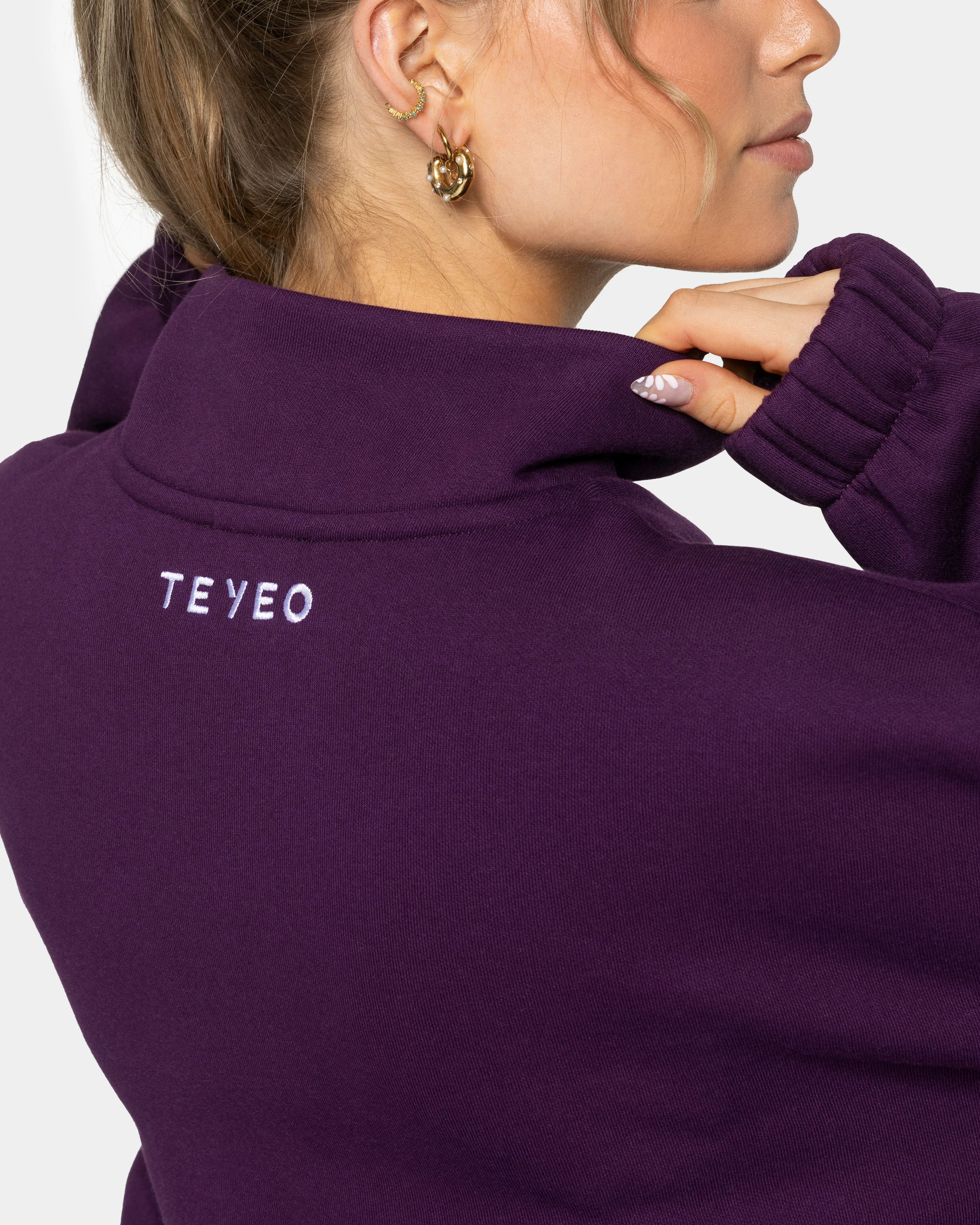 Femme Half Zip Sweater "Aubergine" - Image 4