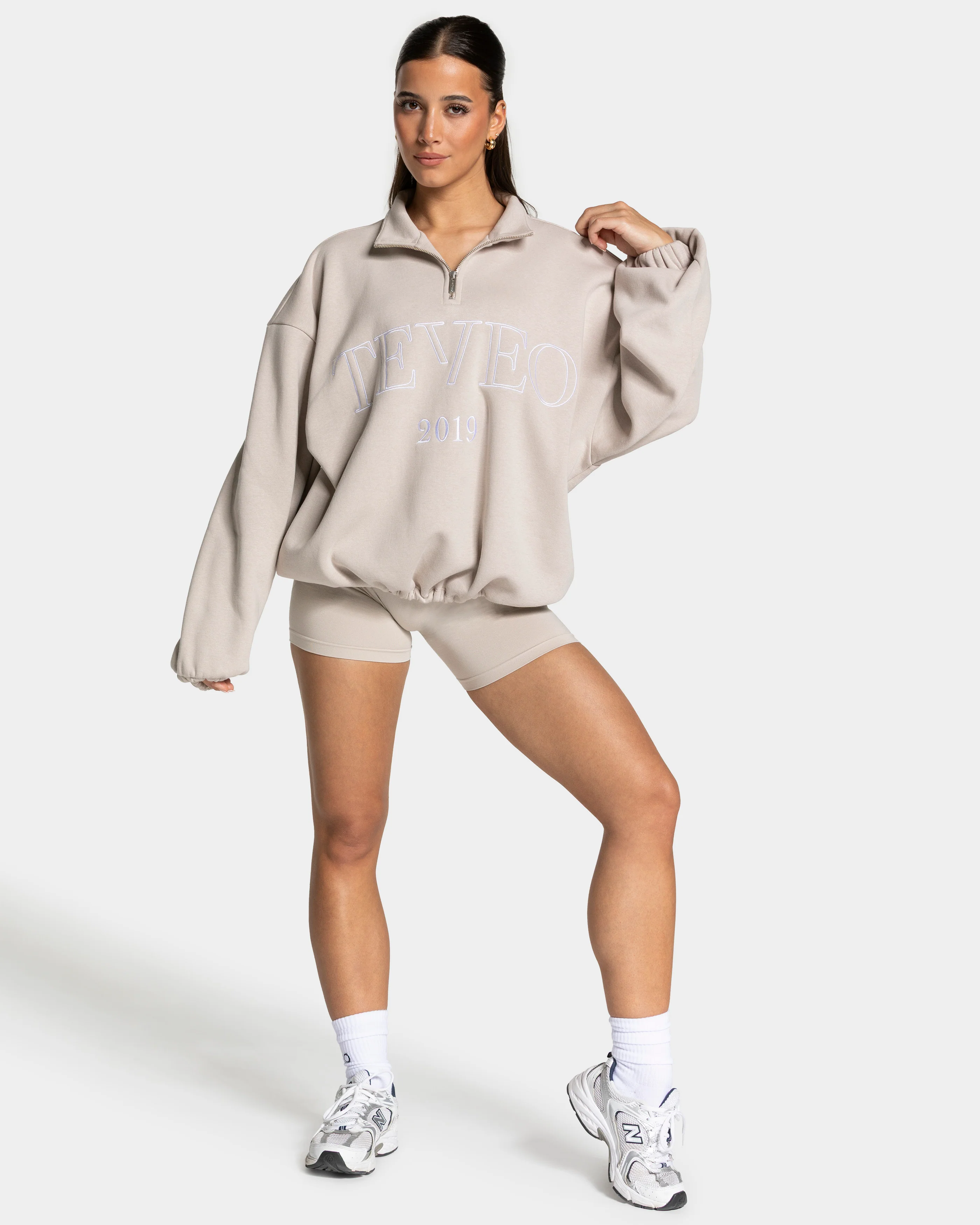 Femme Half Zip Sweater "Cream" - Image 3