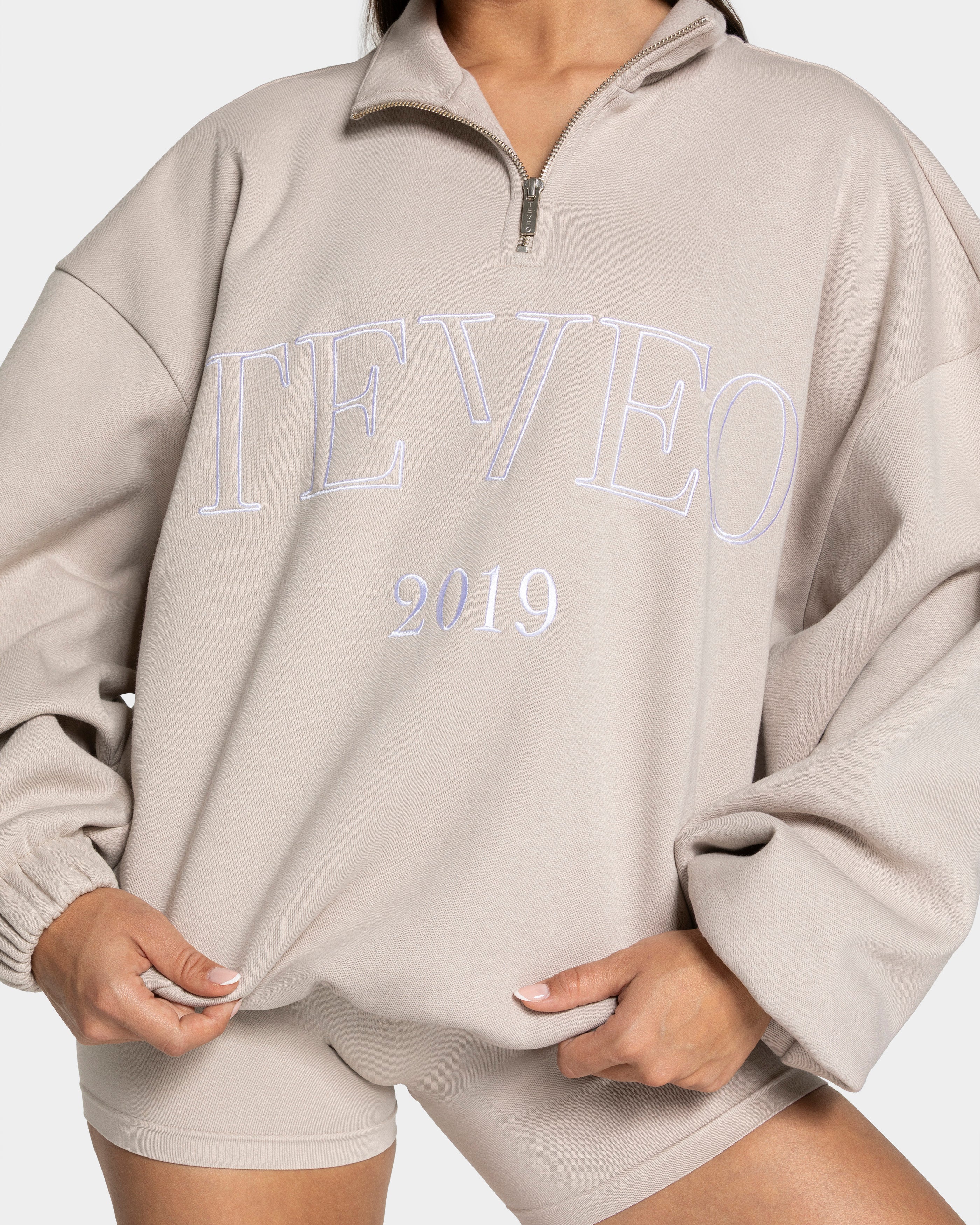 Femme Half Zip Sweater "Cream" - Image 4