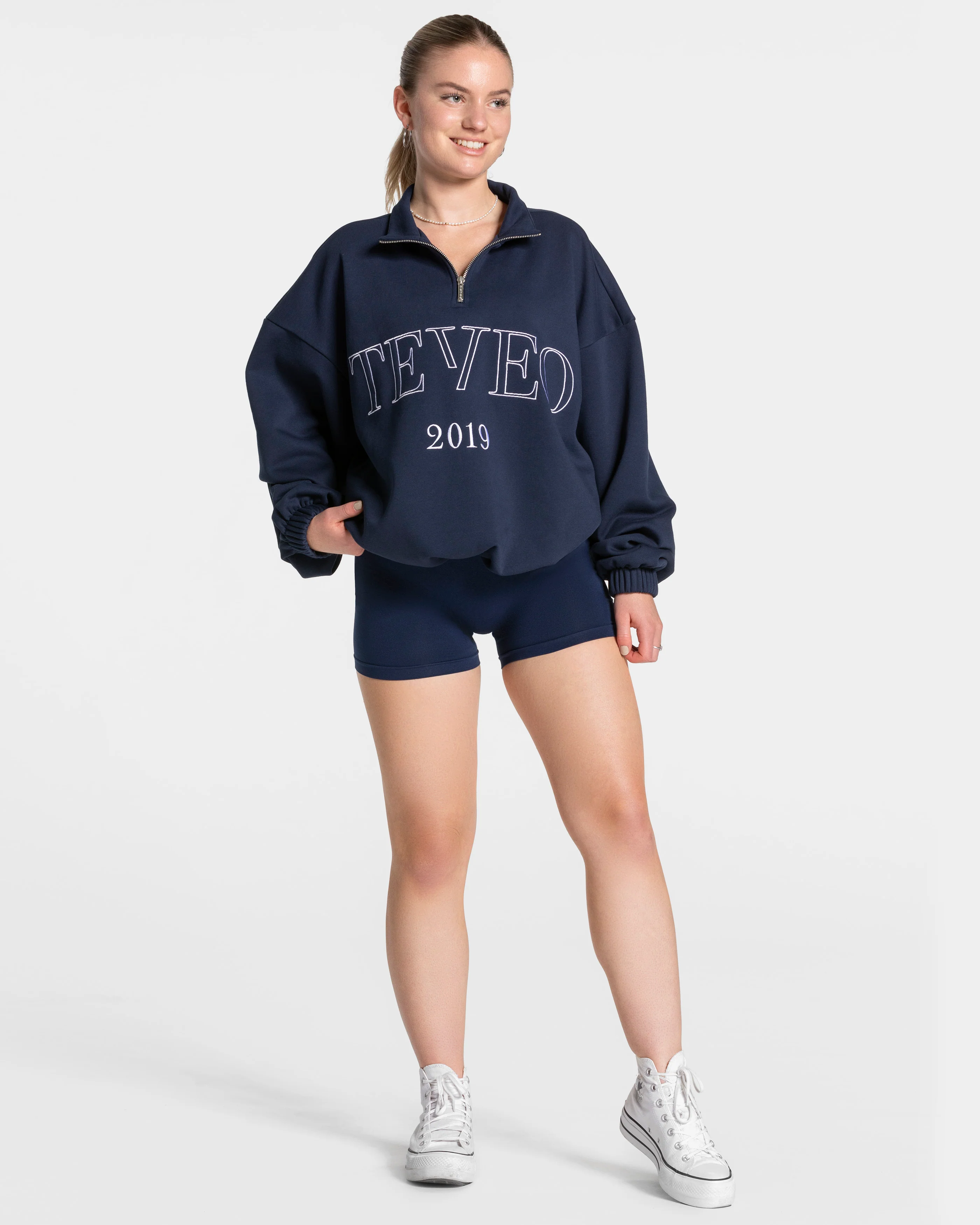 Femme Half Zip Sweater "Dunkelblau" - Image 3
