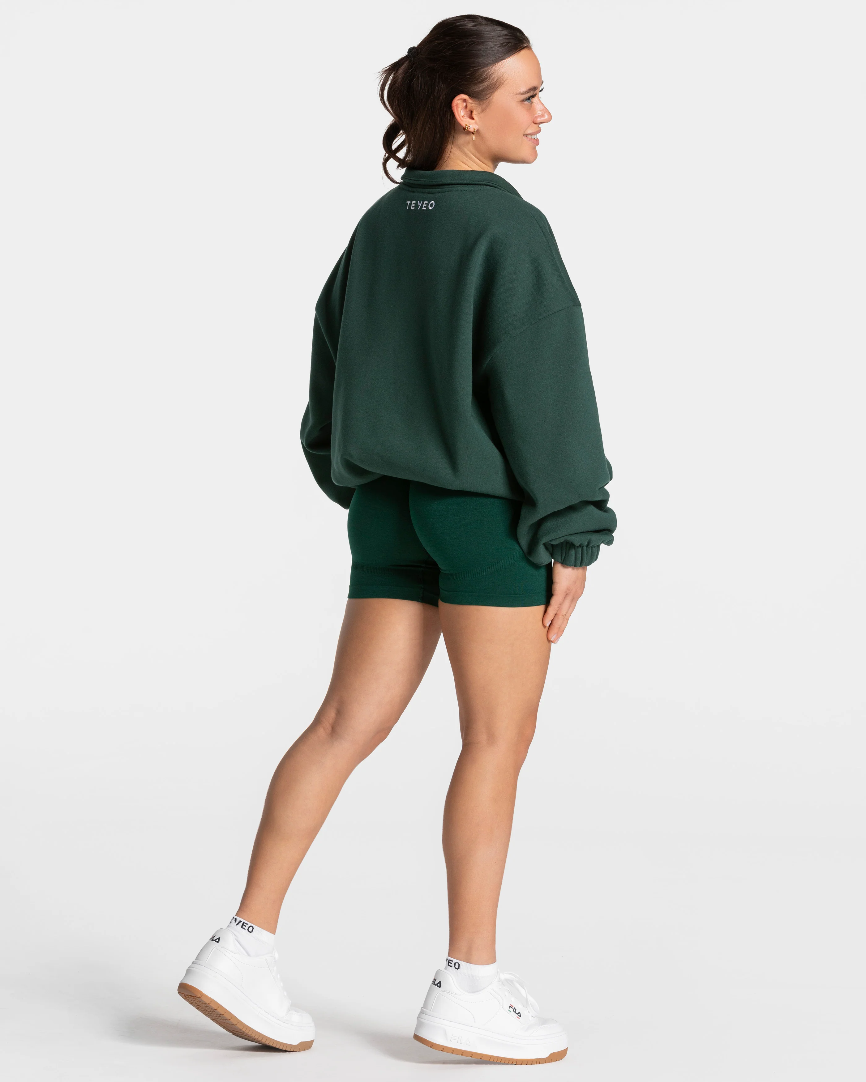 Femme Half Zip Sweater "Dunkelgrün" - Image 5