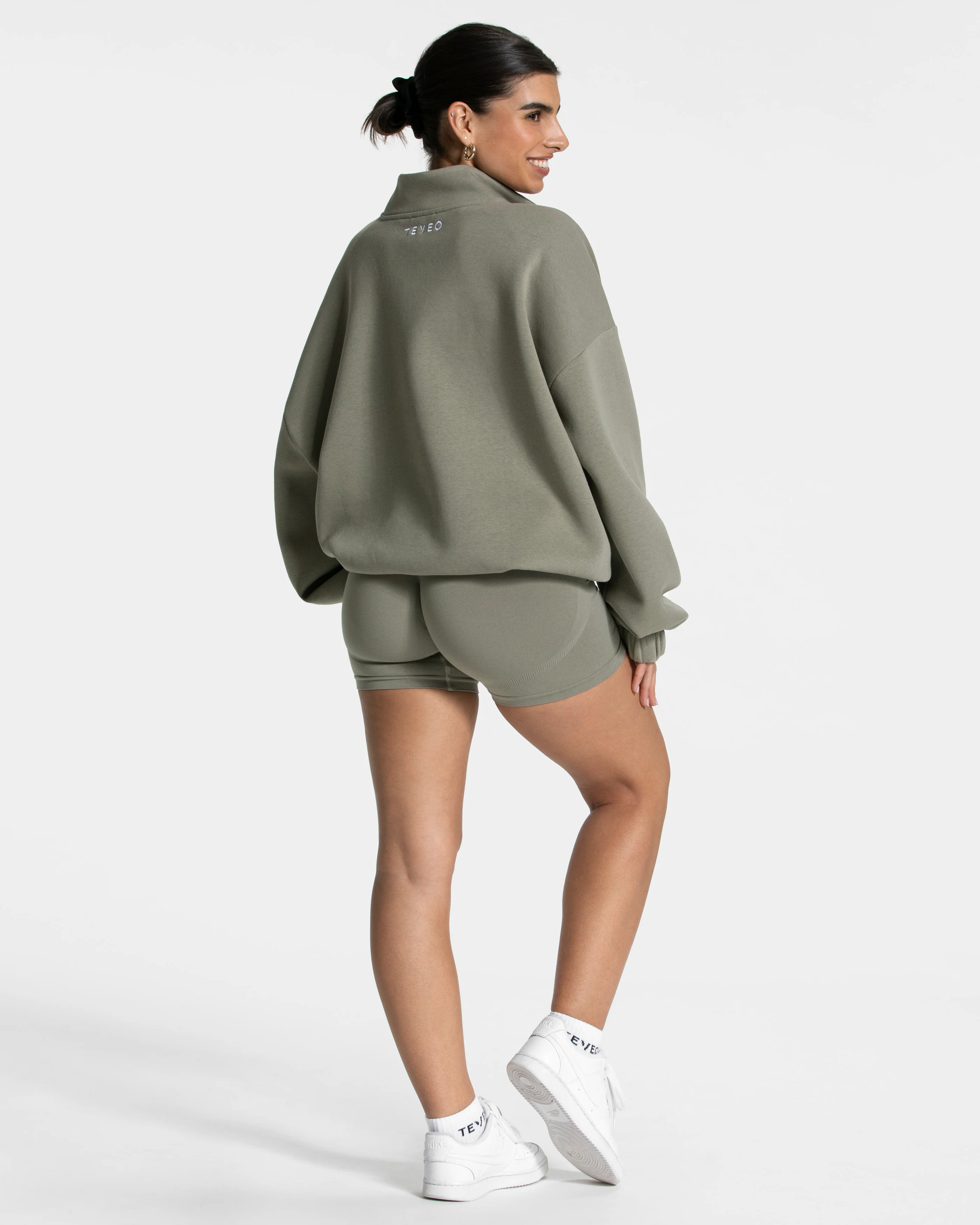 Femme Half Zip Sweater "Khaki" - Image 5