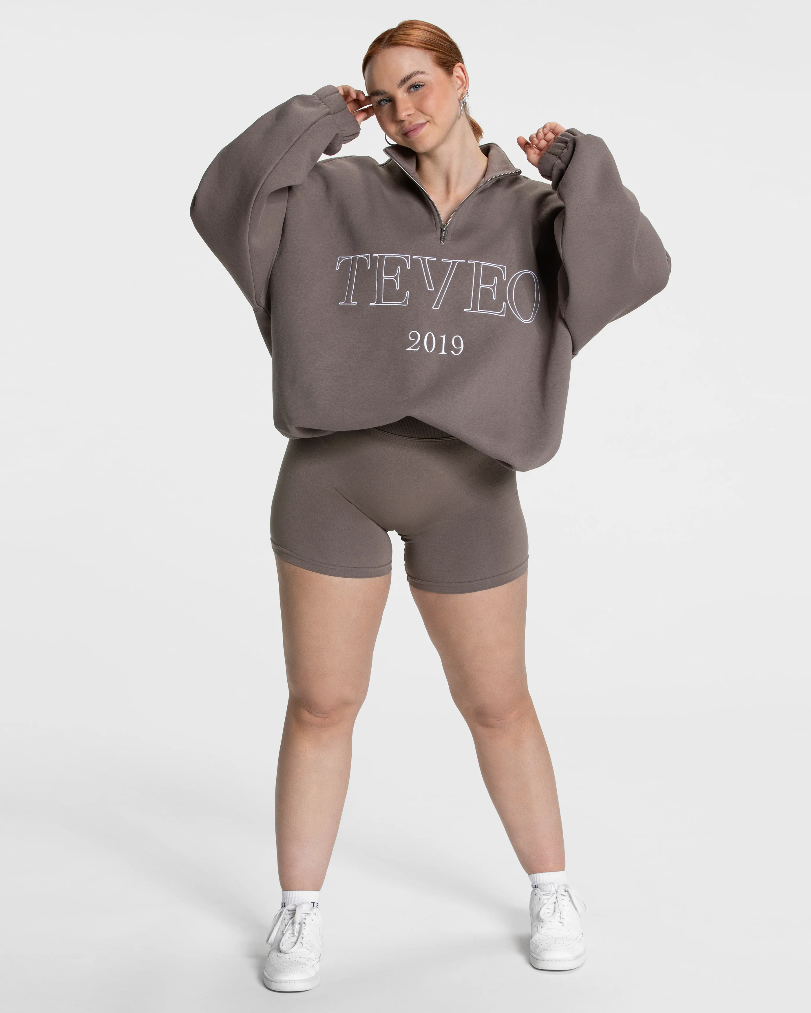 Femme Half Zip Sweater "Mokka" - Image 3