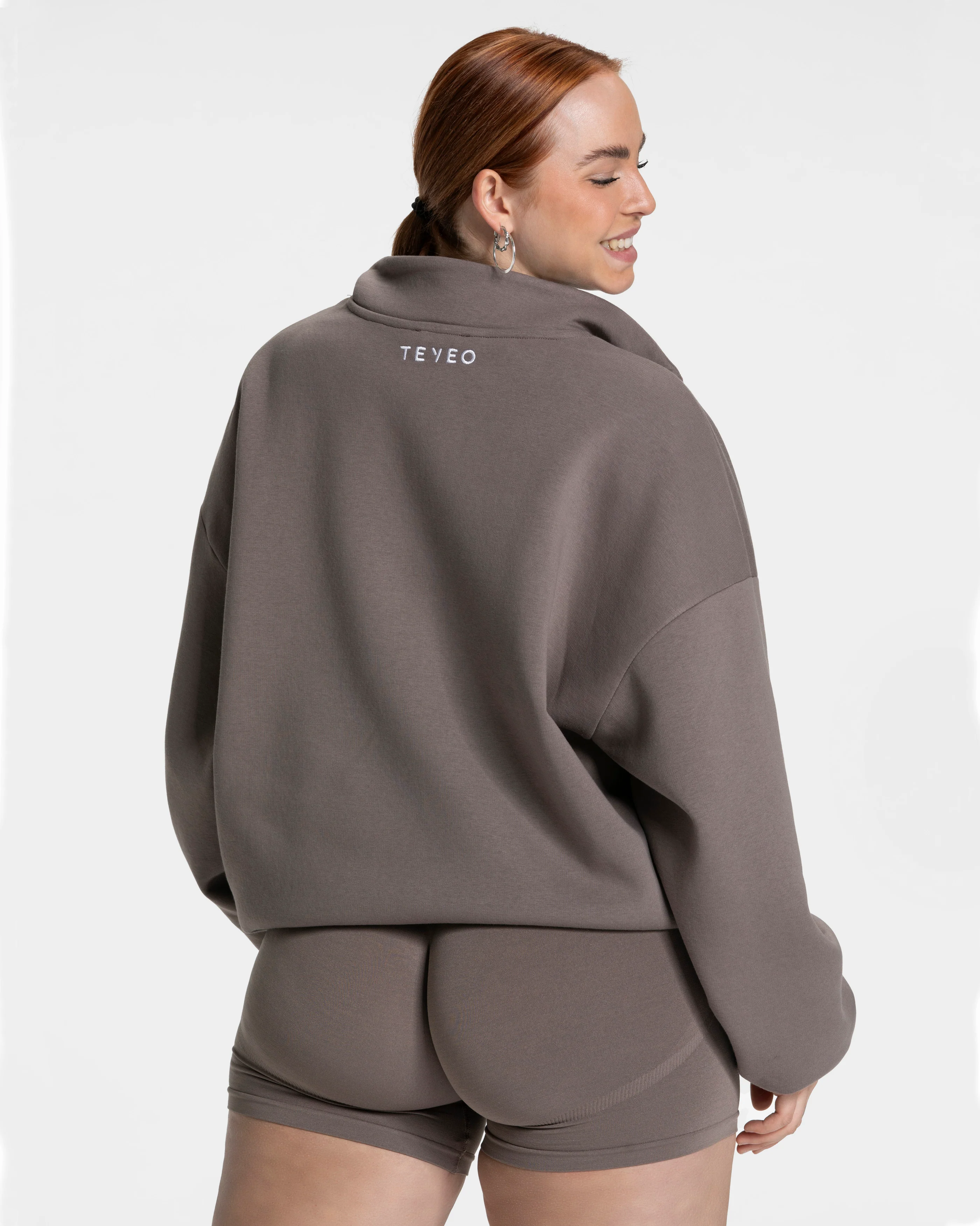Femme Half Zip Sweater "Mokka" - Image 4