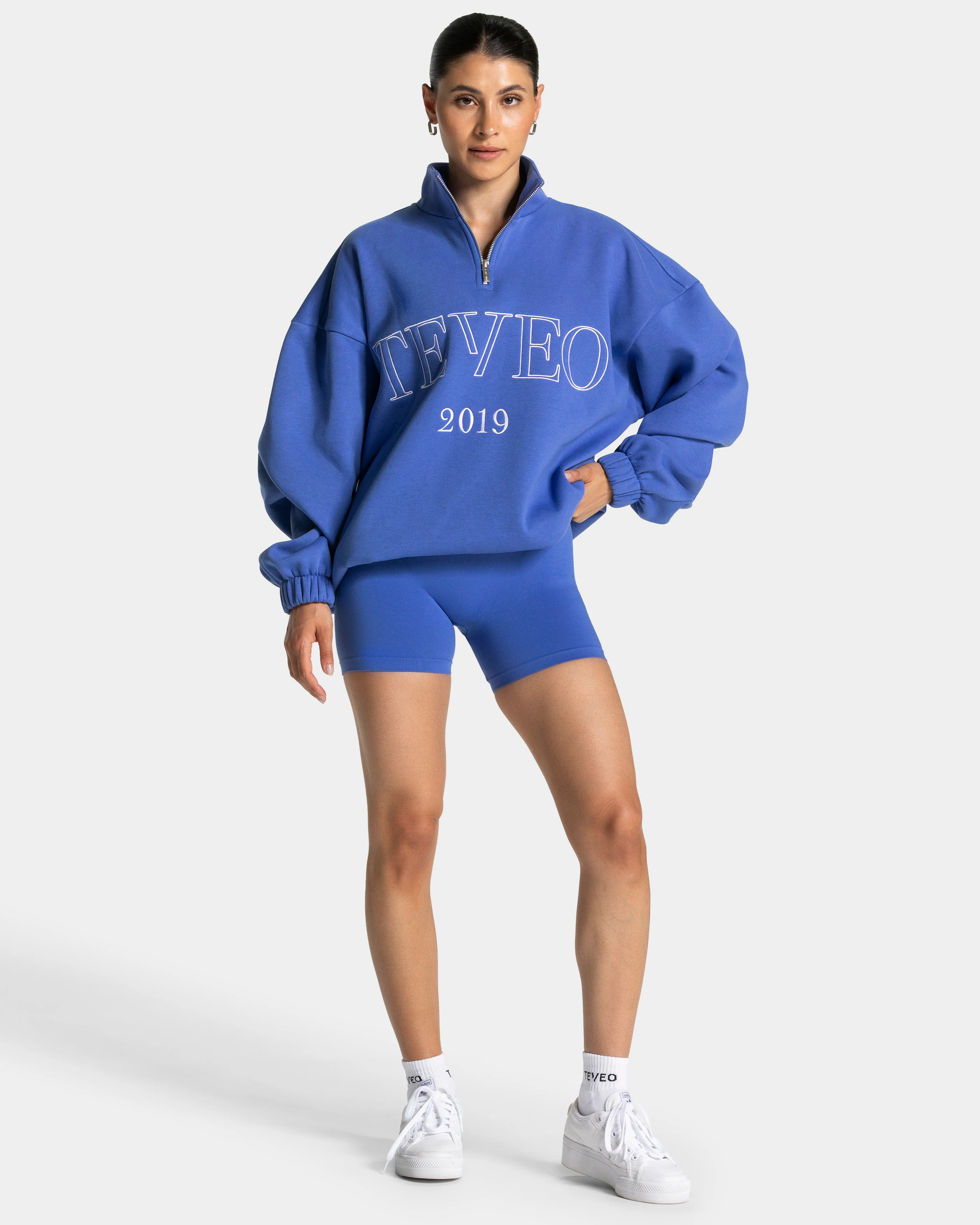 Femme Half Zip Sweater "Royalblau" - Image 3