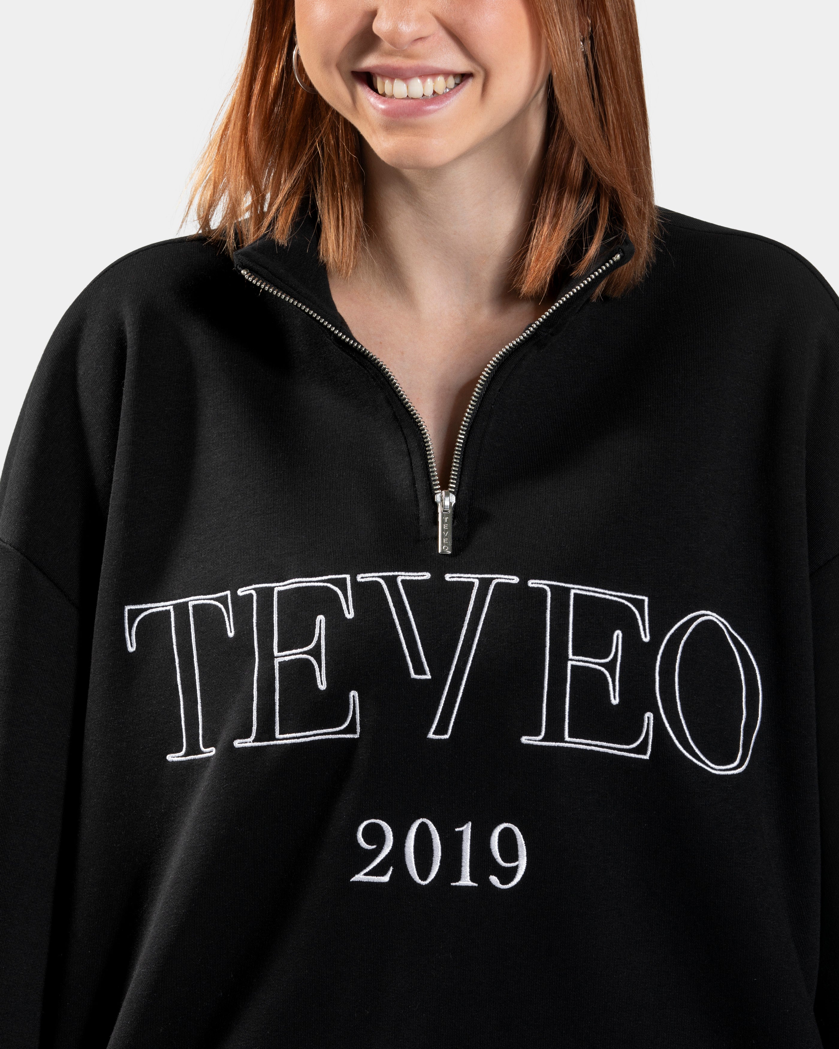 Femme Half Zip Sweater "Schwarz" - Image 2