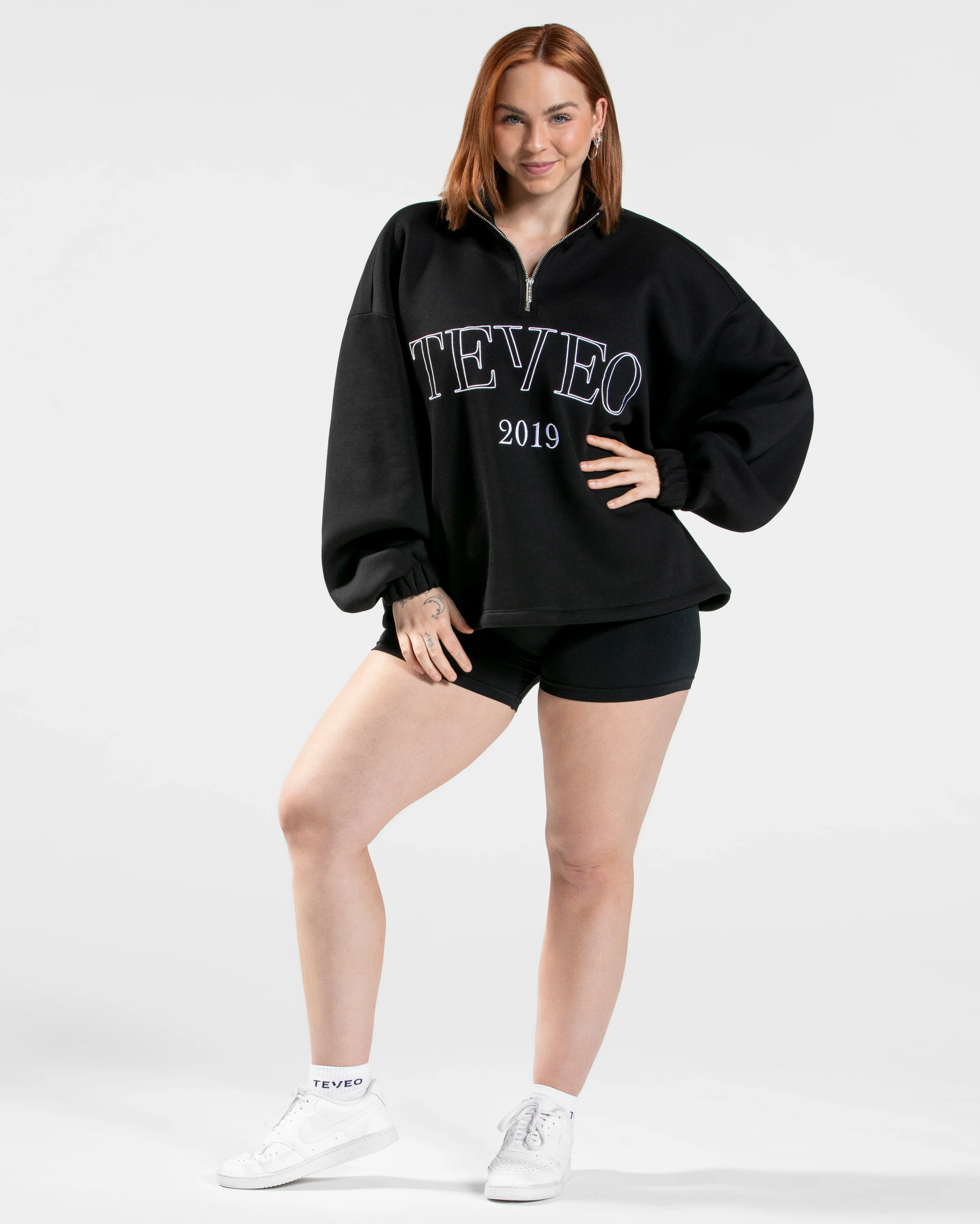 Femme Half Zip Sweater "Schwarz" - Image 3