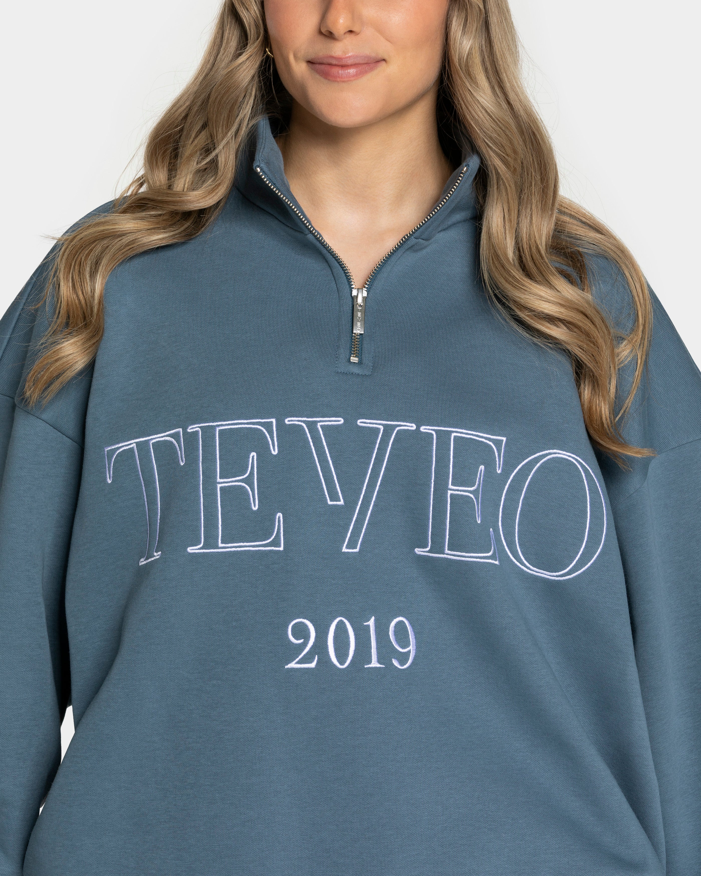 Femme Half Zip Sweater "Teal" - Image 4