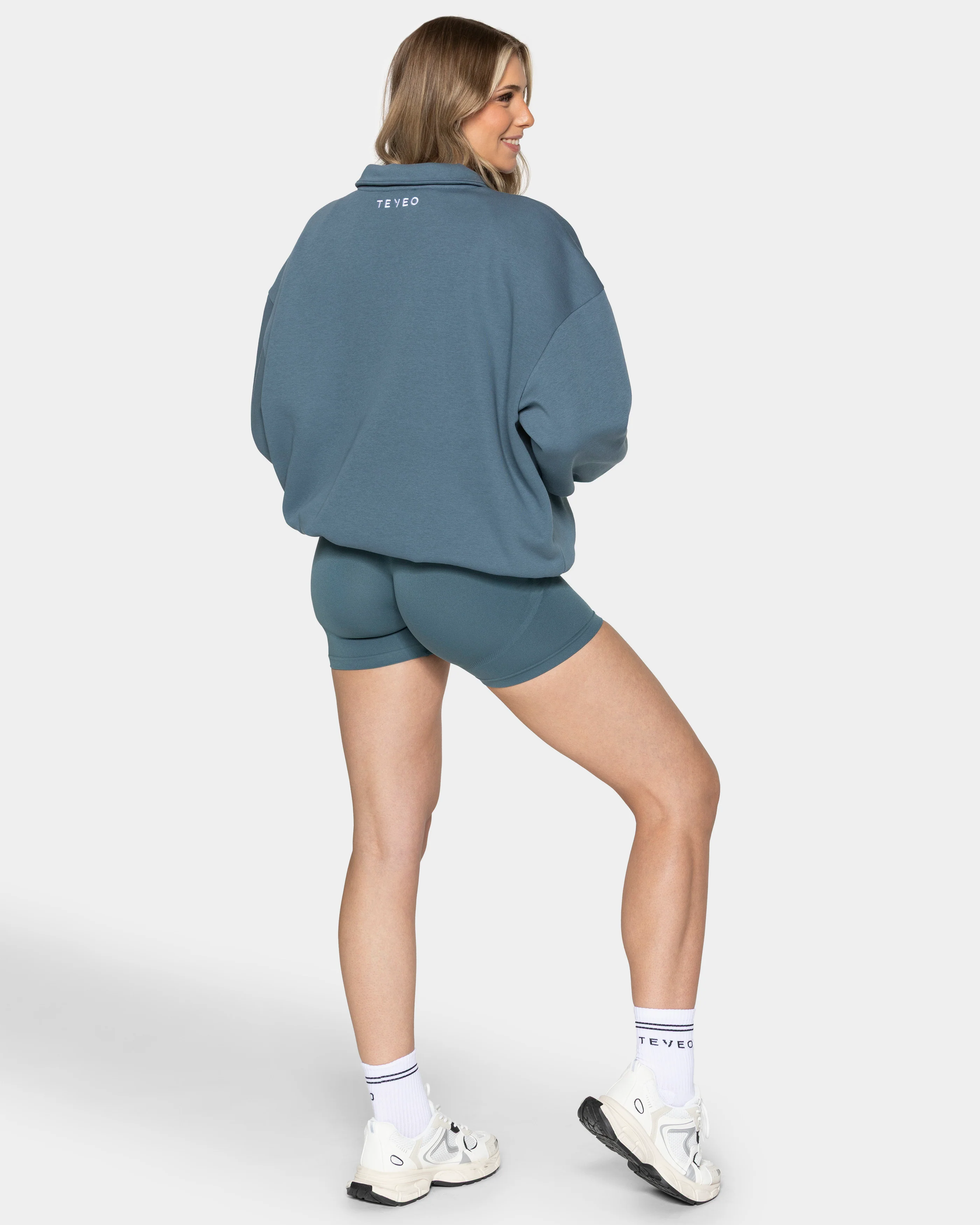 Femme Half Zip Sweater "Teal" - Image 5