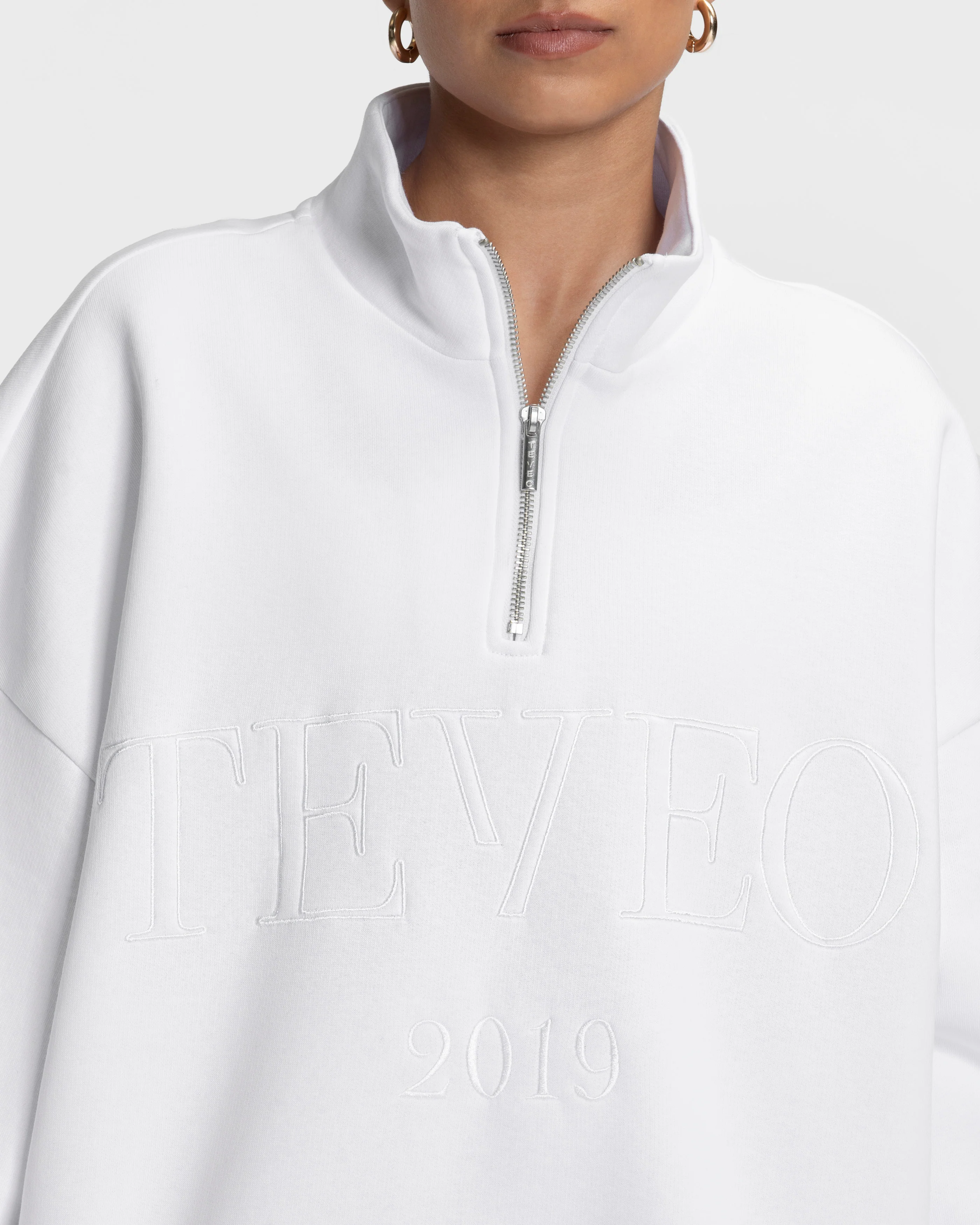 Femme Half Zip Sweater "Weiß" - Image 2