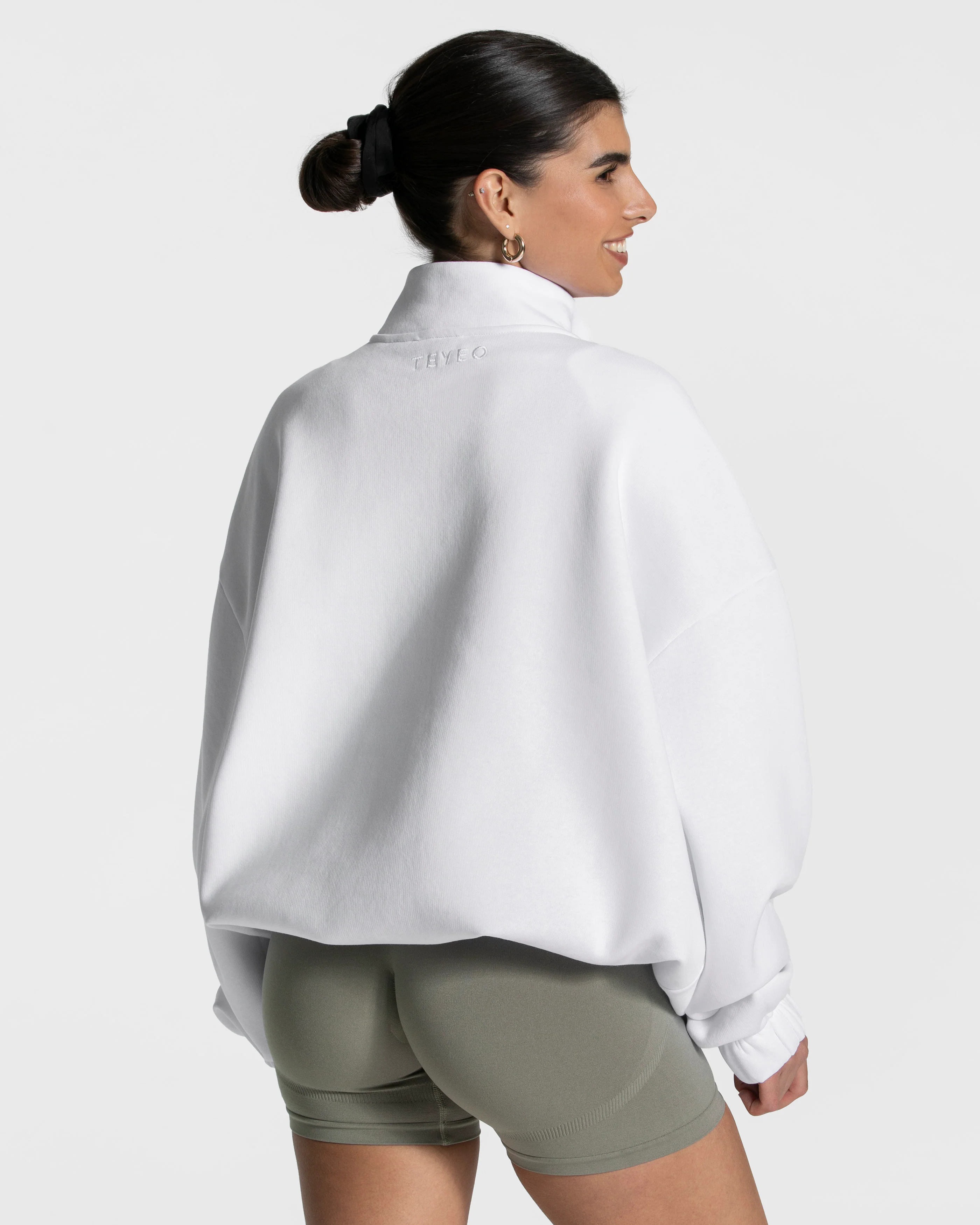 Femme Half Zip Sweater "Weiß" - Image 4