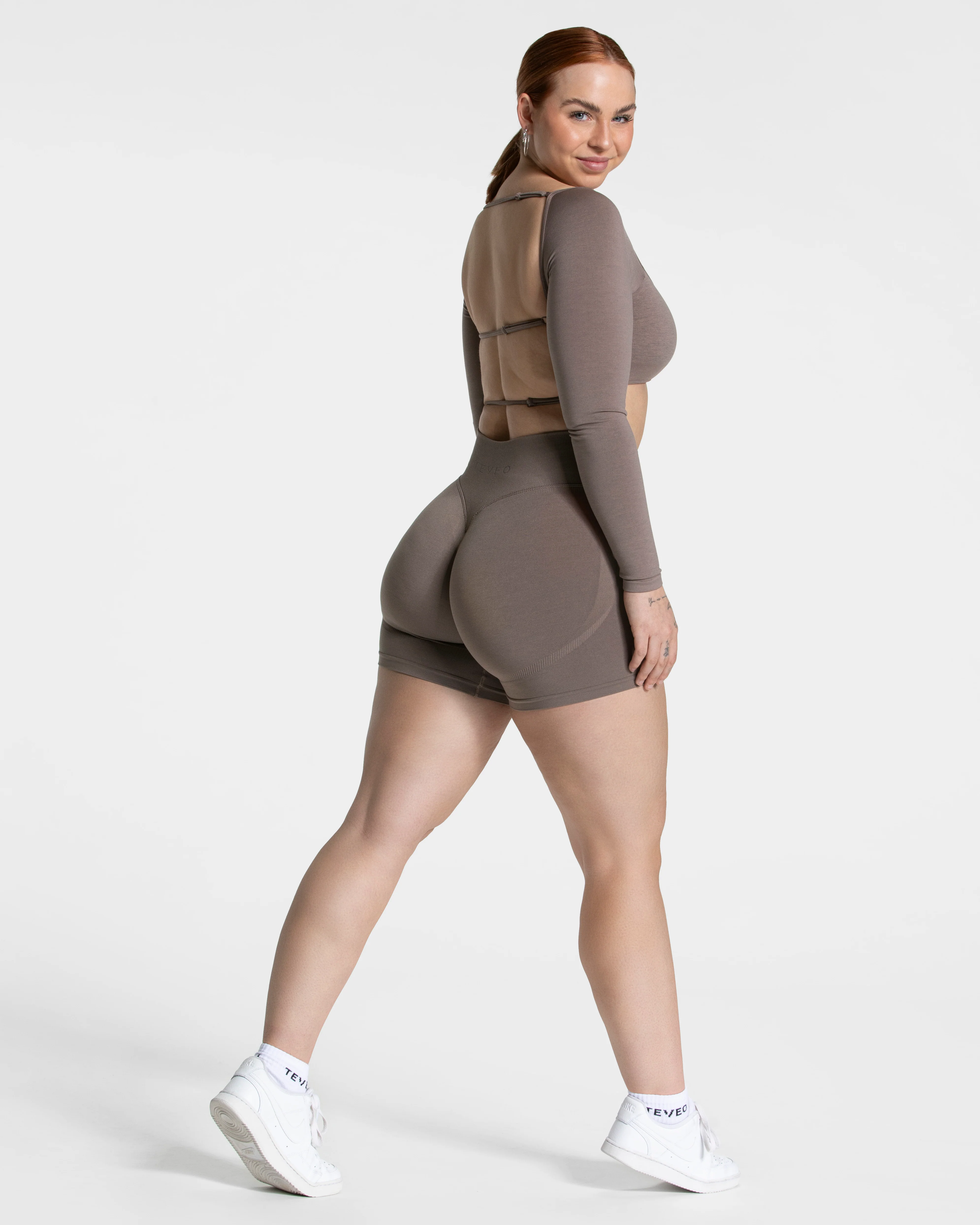 Femme Sculpt Scrunch Shorts "Mokka" - Image 5