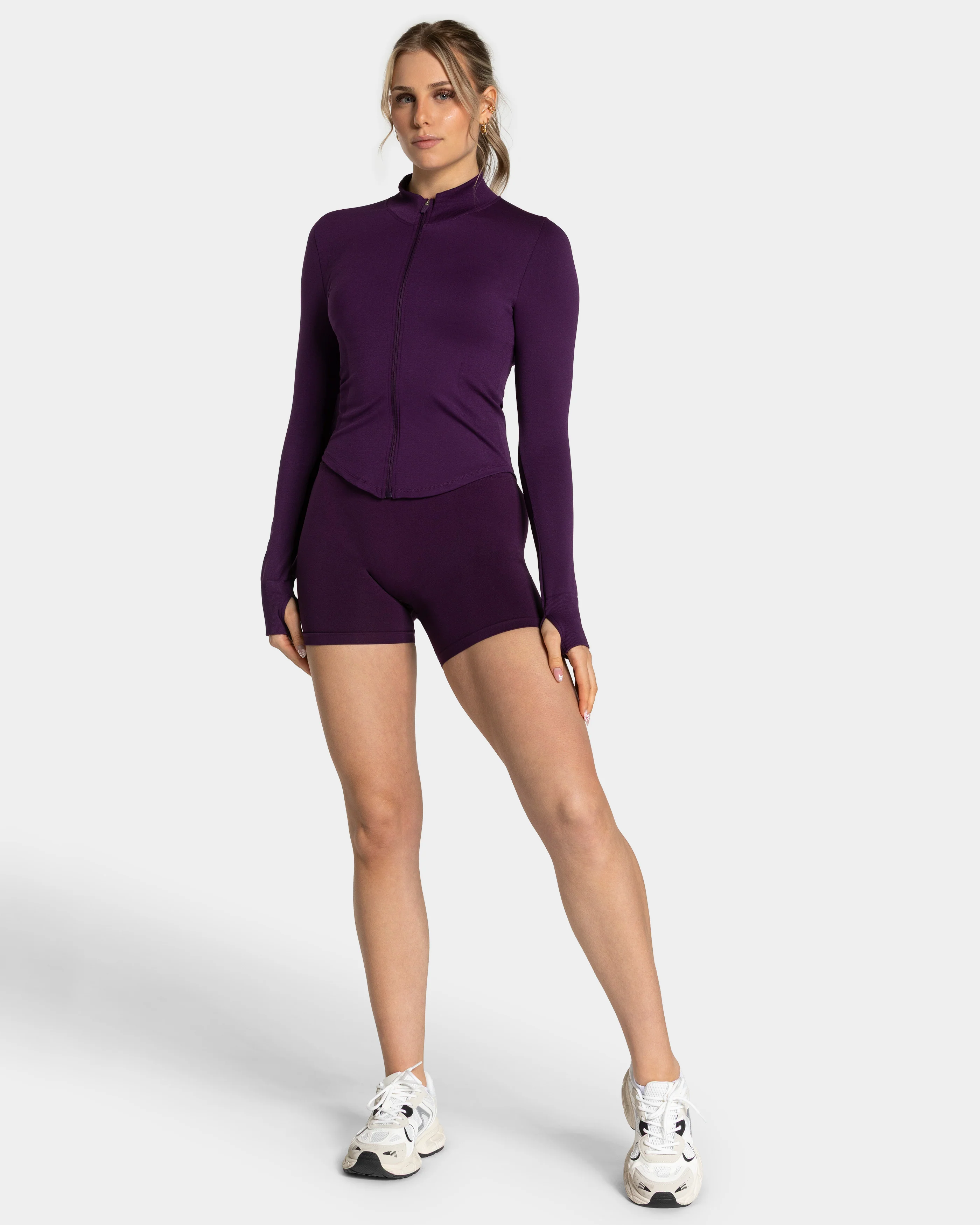 Femme Shaping Zip Jacke "Aubergine" - Image 3