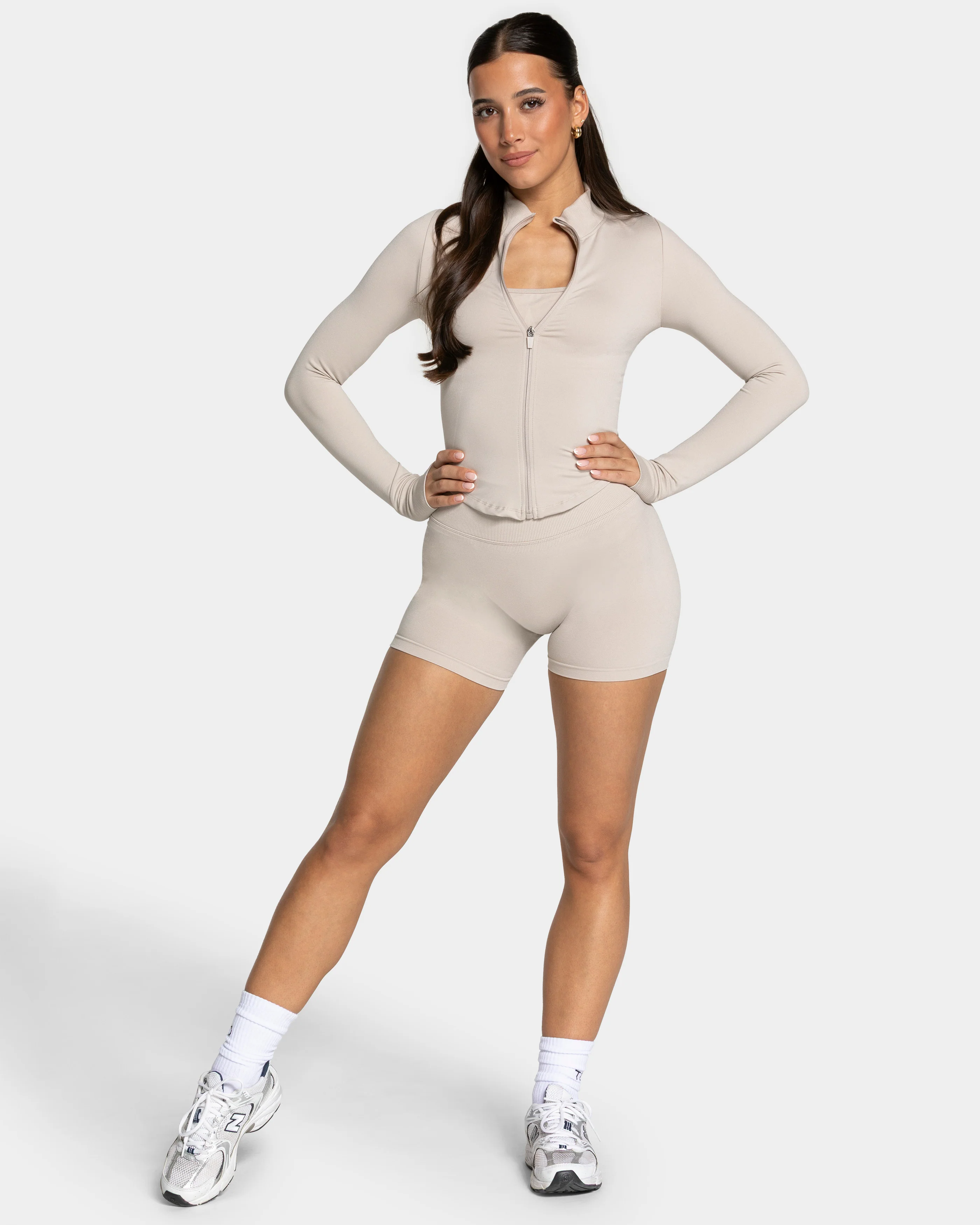 Femme Shaping Zip Jacke "Cream" - Image 3
