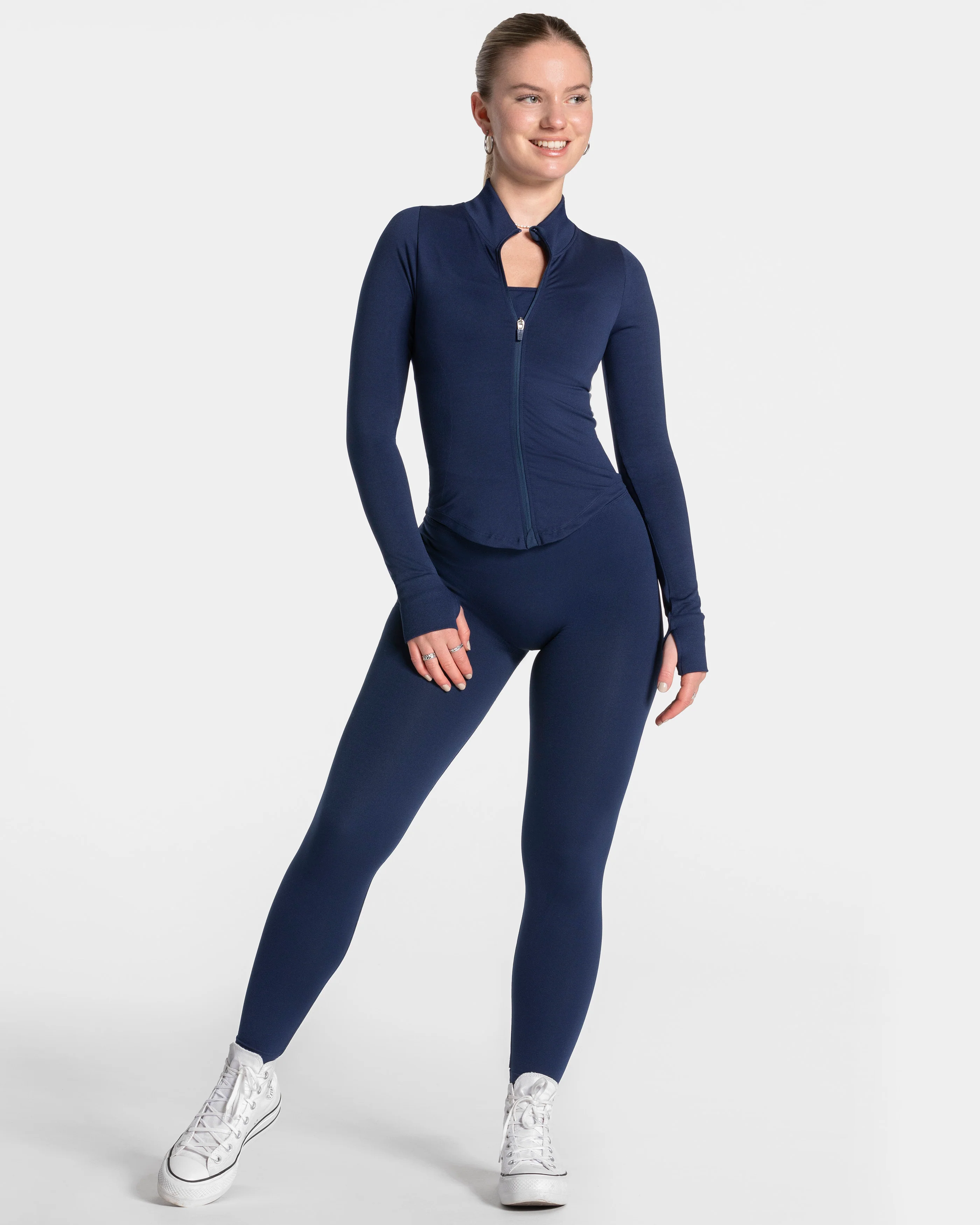 Femme Shaping Zip Jacke "Dunkelblau" - Image 3