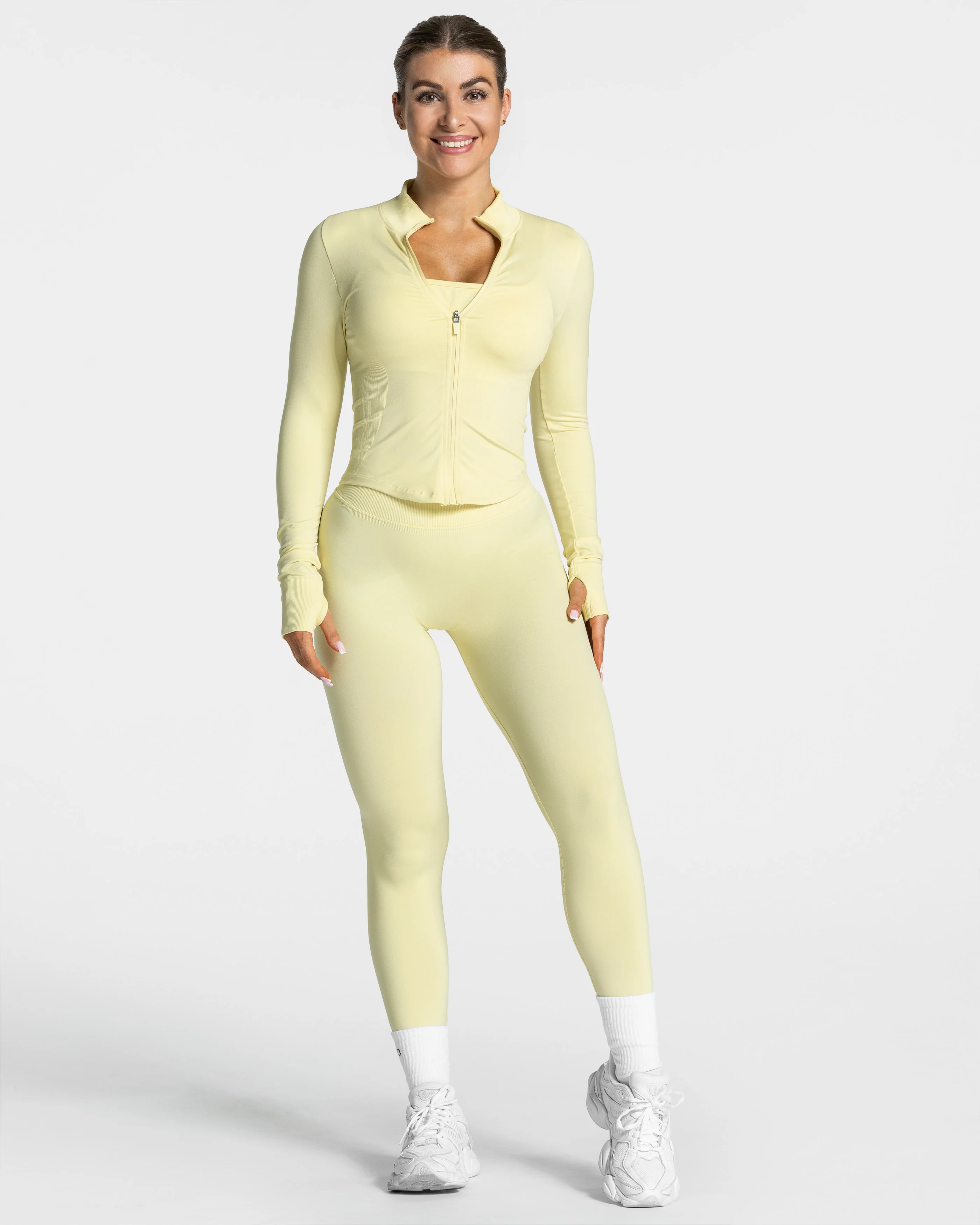 Femme Shaping Zip Jacke "Gelb" - Image 3