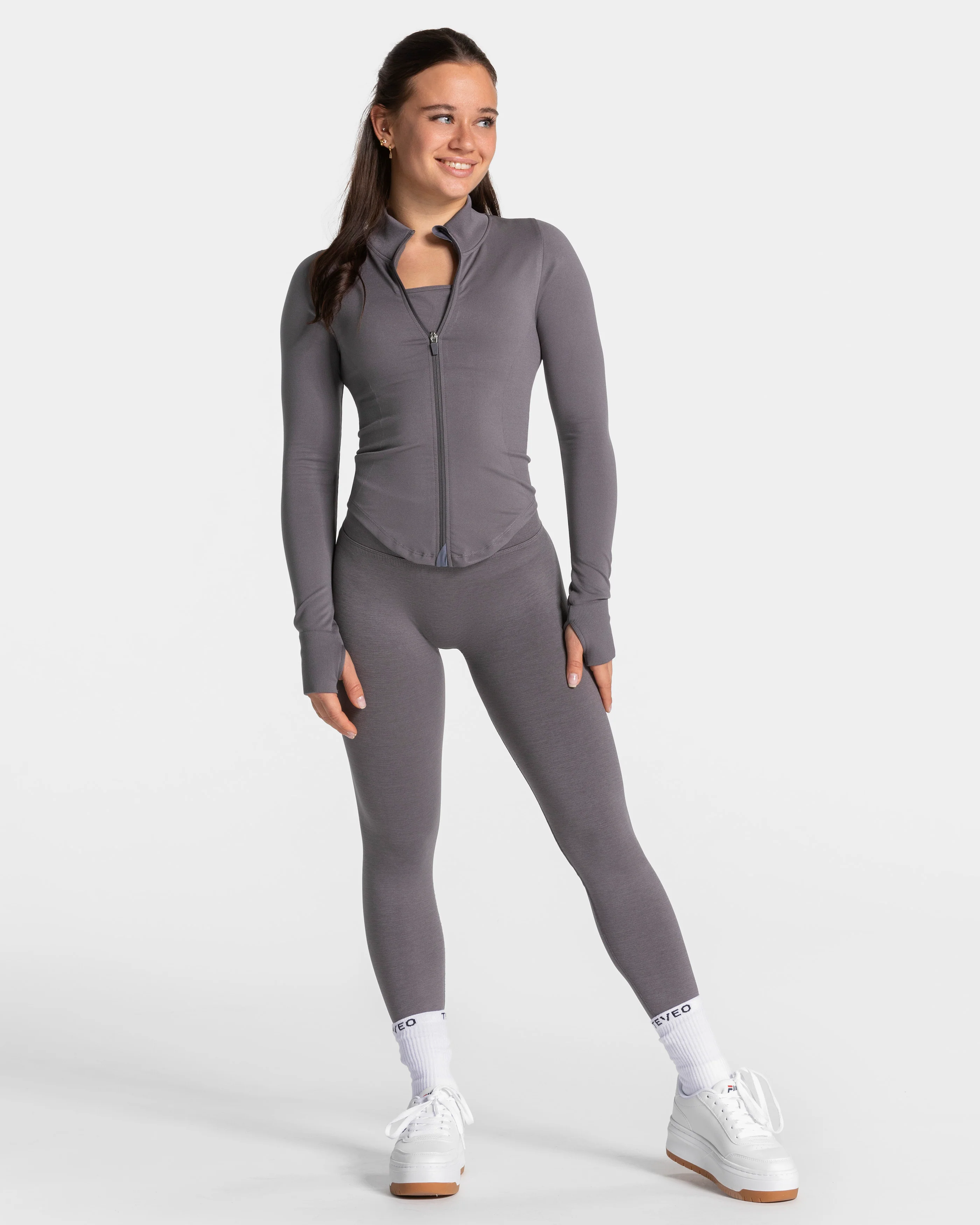 Femme Shaping Zip Jacke "Graphit" - Image 3