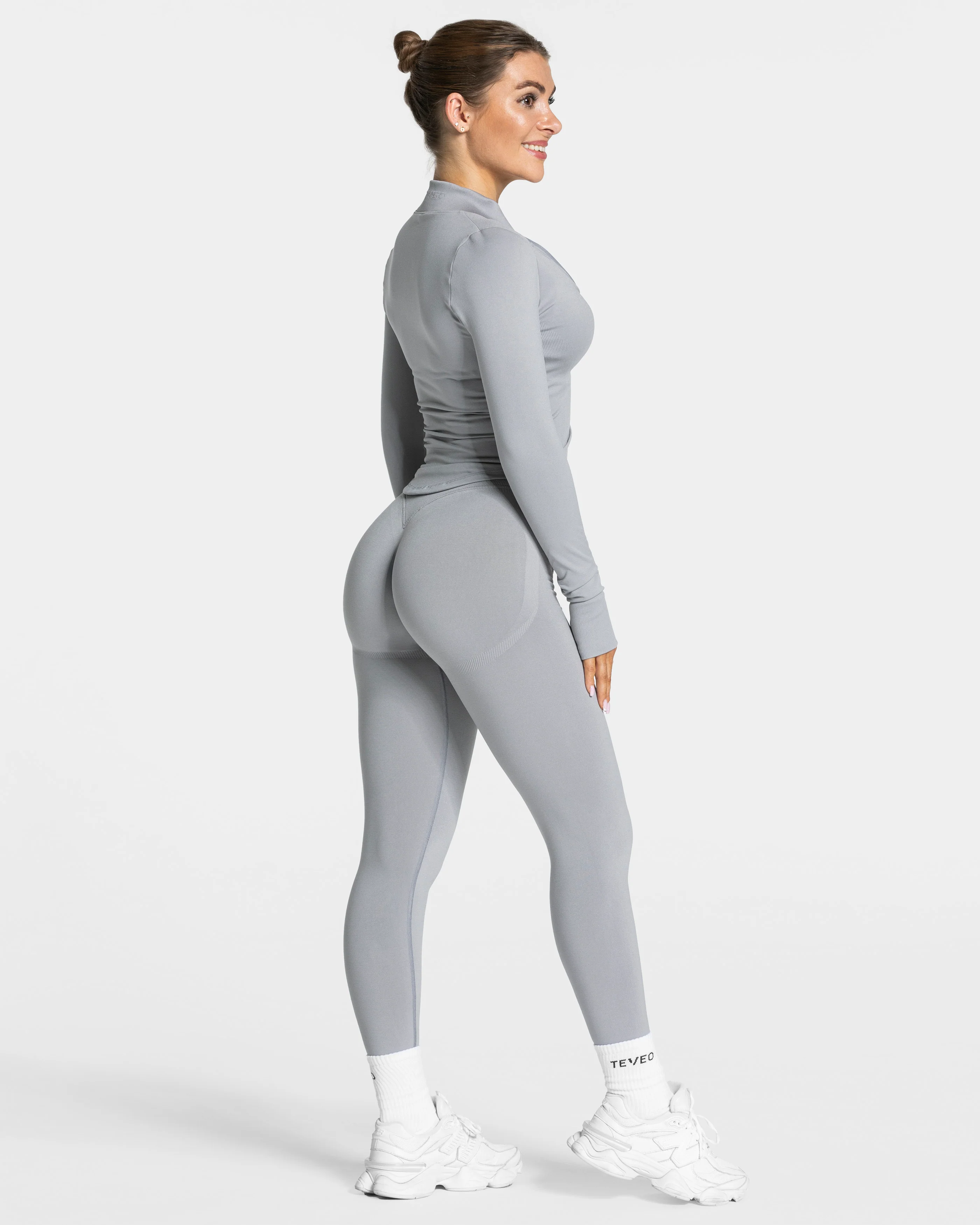 Femme Shaping Zip Jacke "Grau" - Image 5