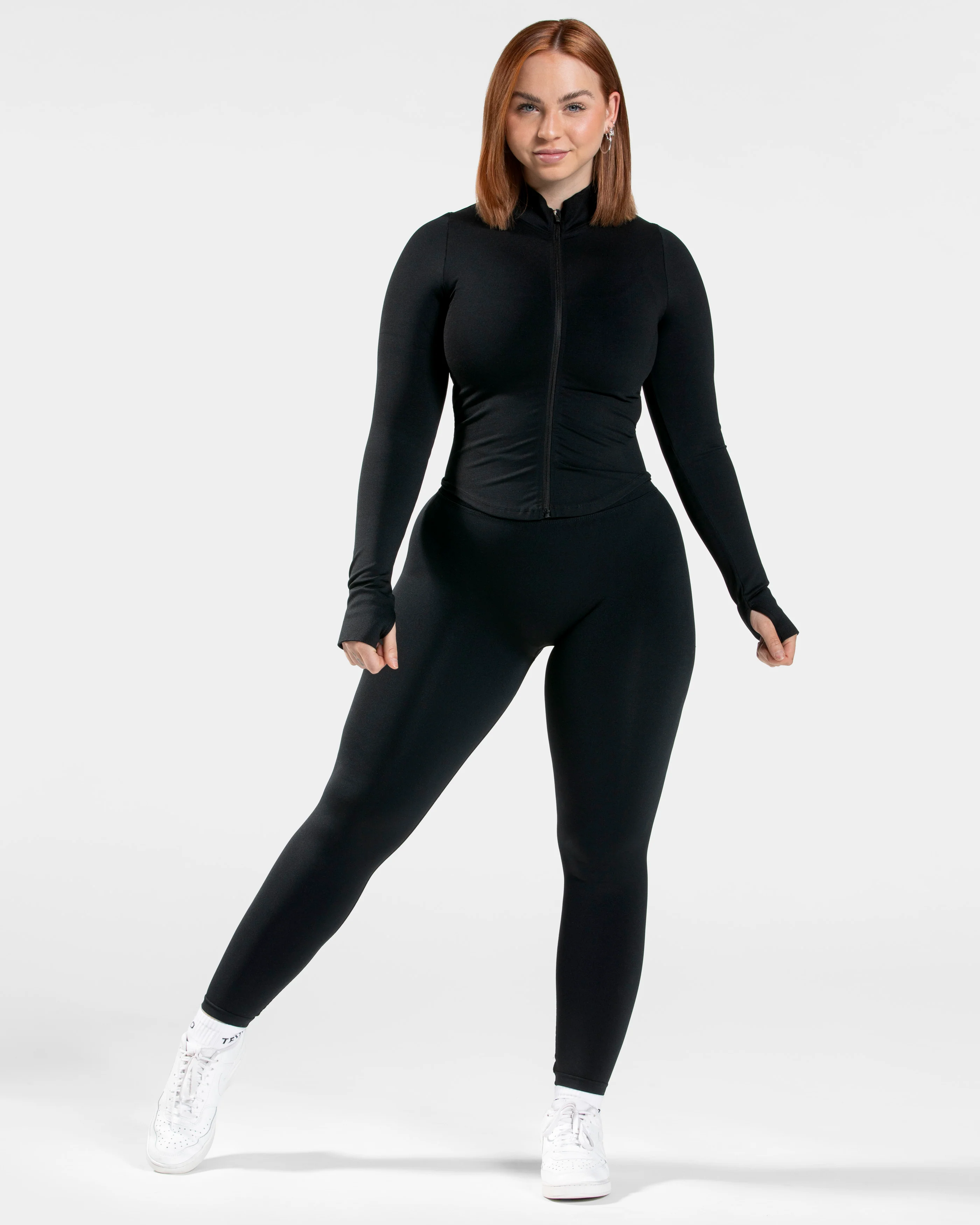 Femme Shaping Zip Jacke "Schwarz" - Image 3