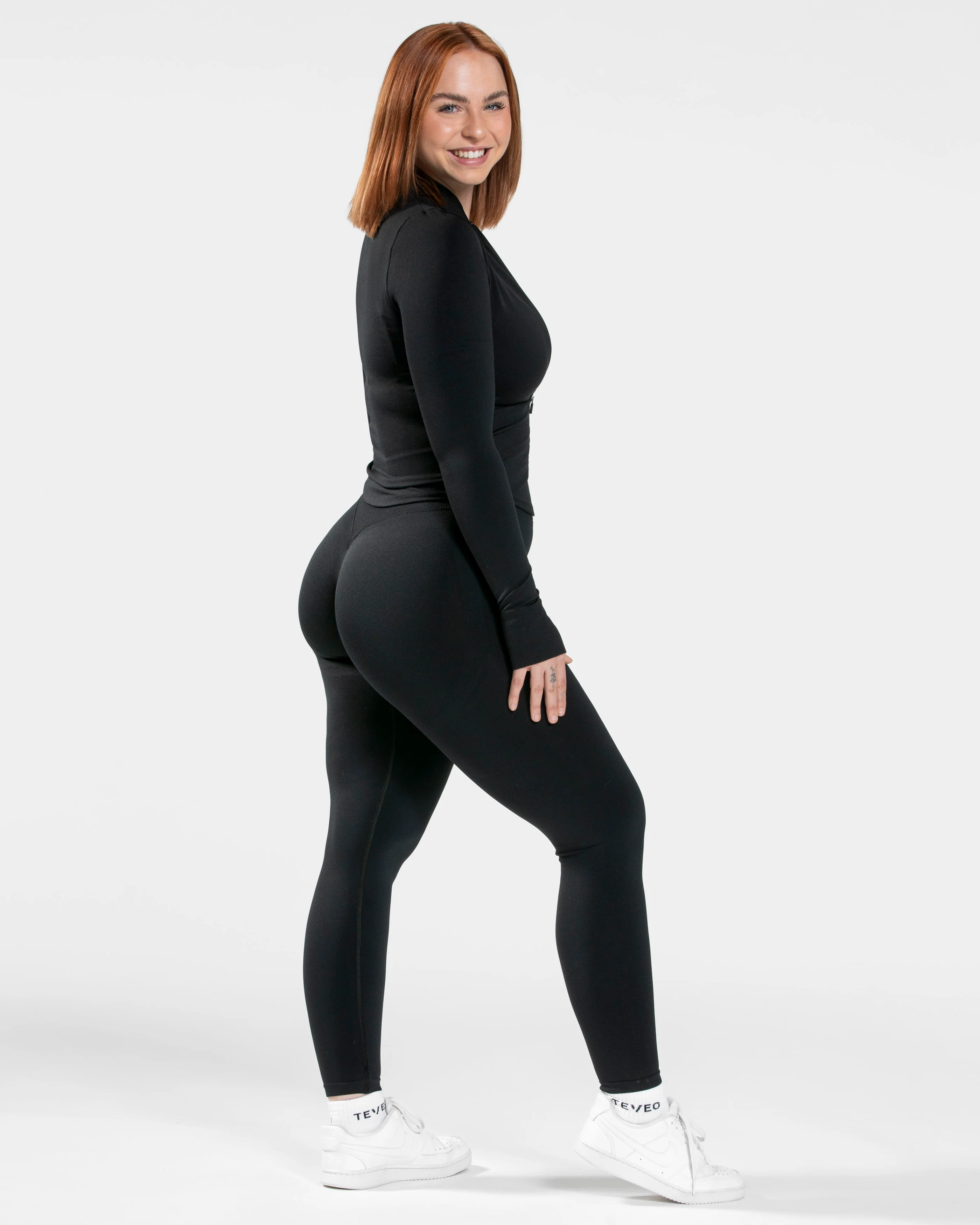 Femme Shaping Zip Jacke "Schwarz" - Image 5