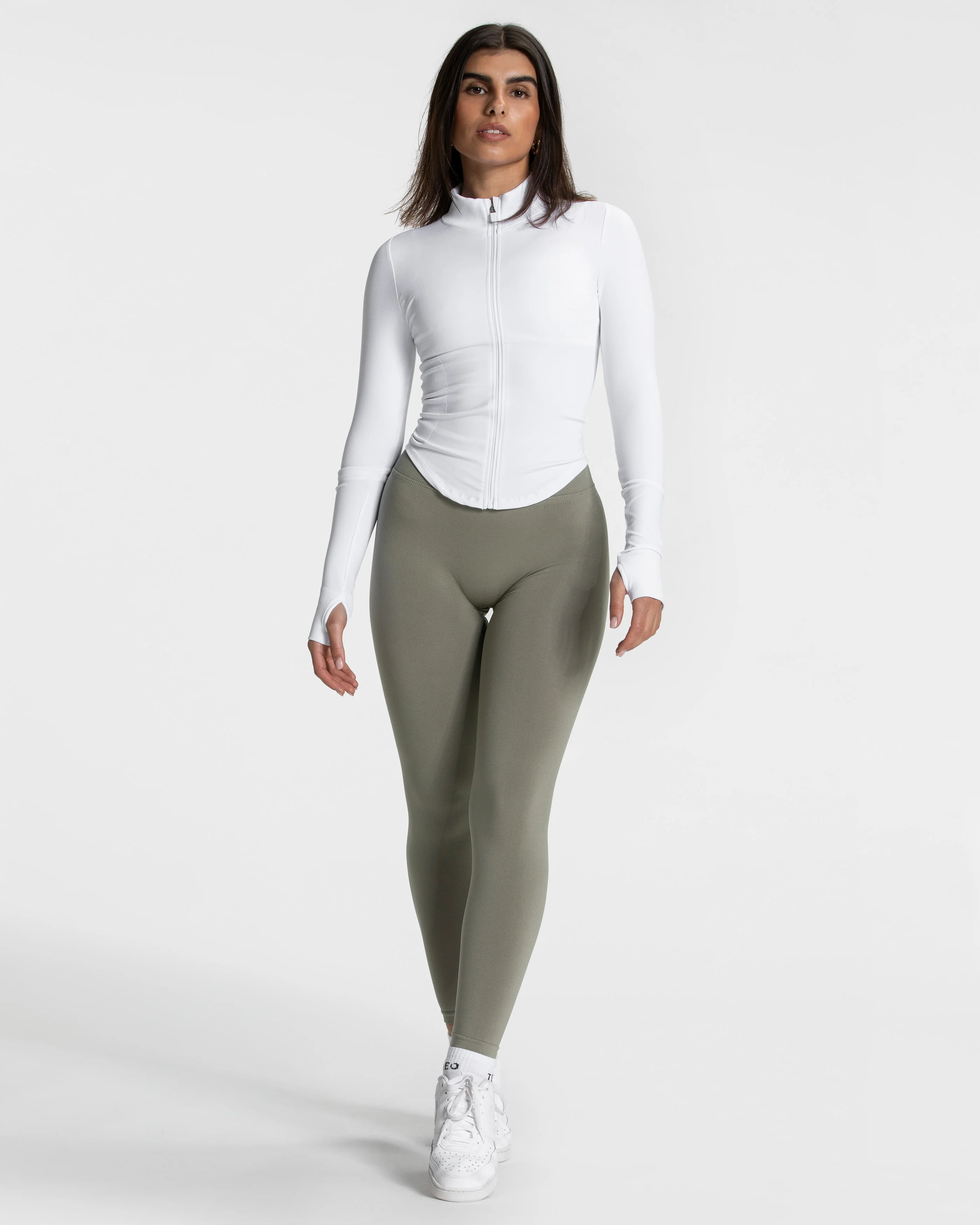 Femme Shaping Zip Jacke "Weiß" - Image 3