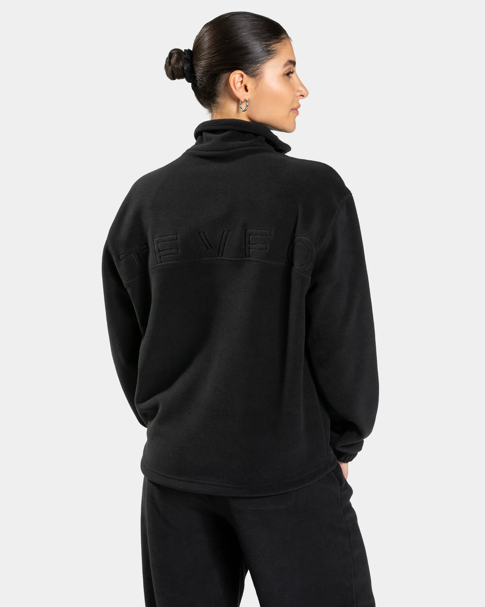 Fleece Half Zip Sweater "Schwarz" - Image 2