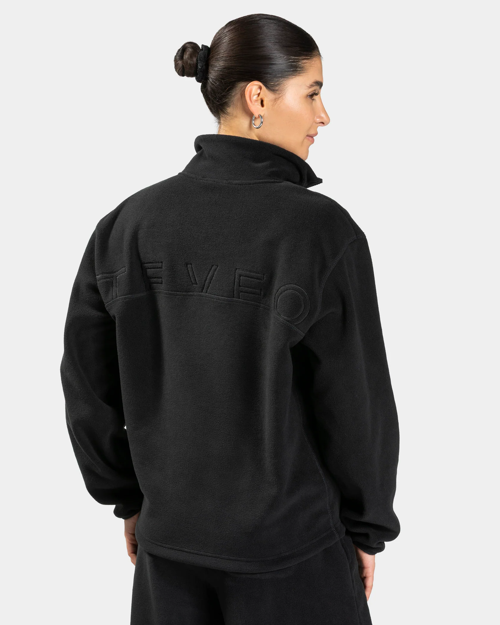 Fleece Zip Jacke "Schwarz" - Image 2
