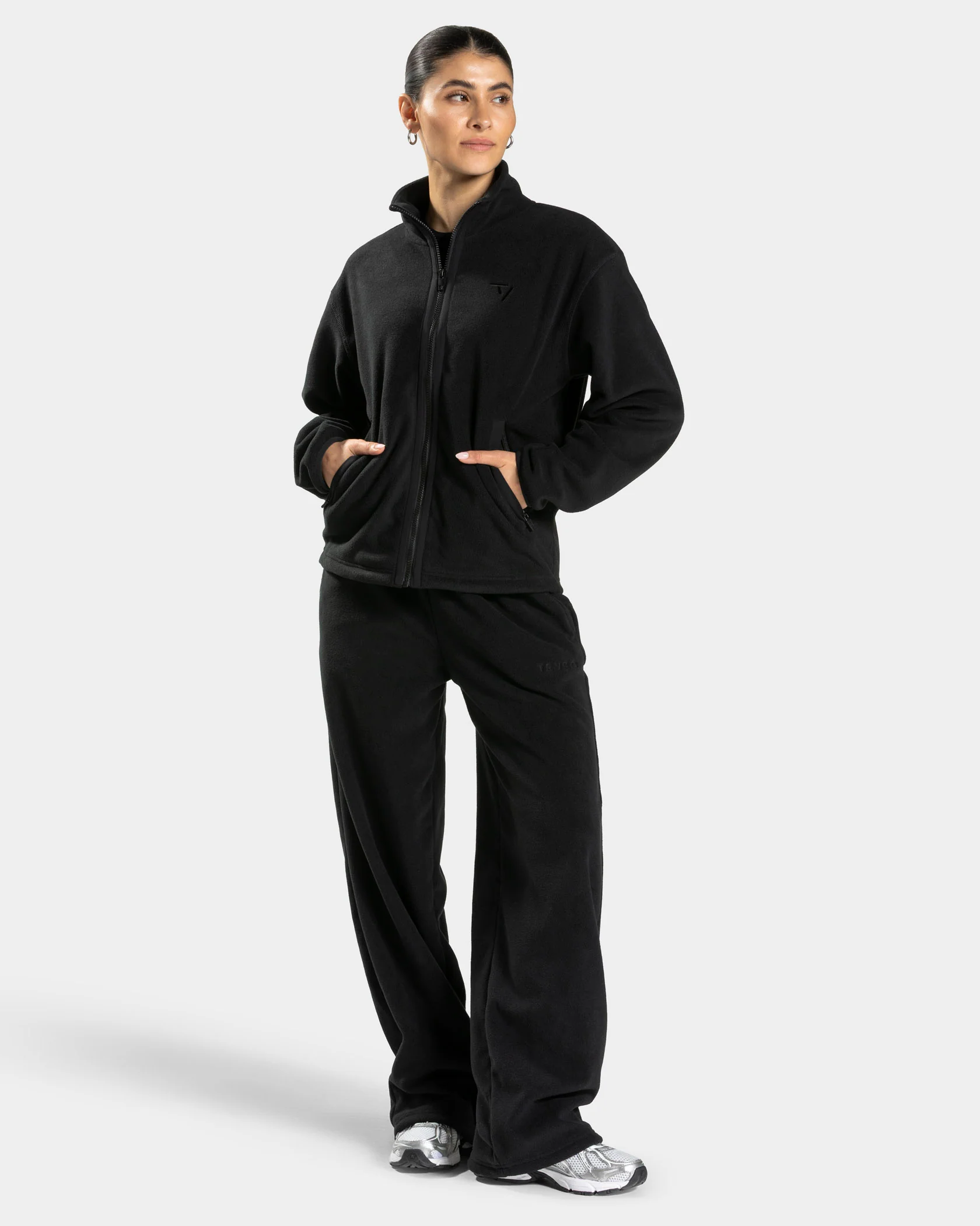 Fleece Zip Jacke "Schwarz" - Image 3