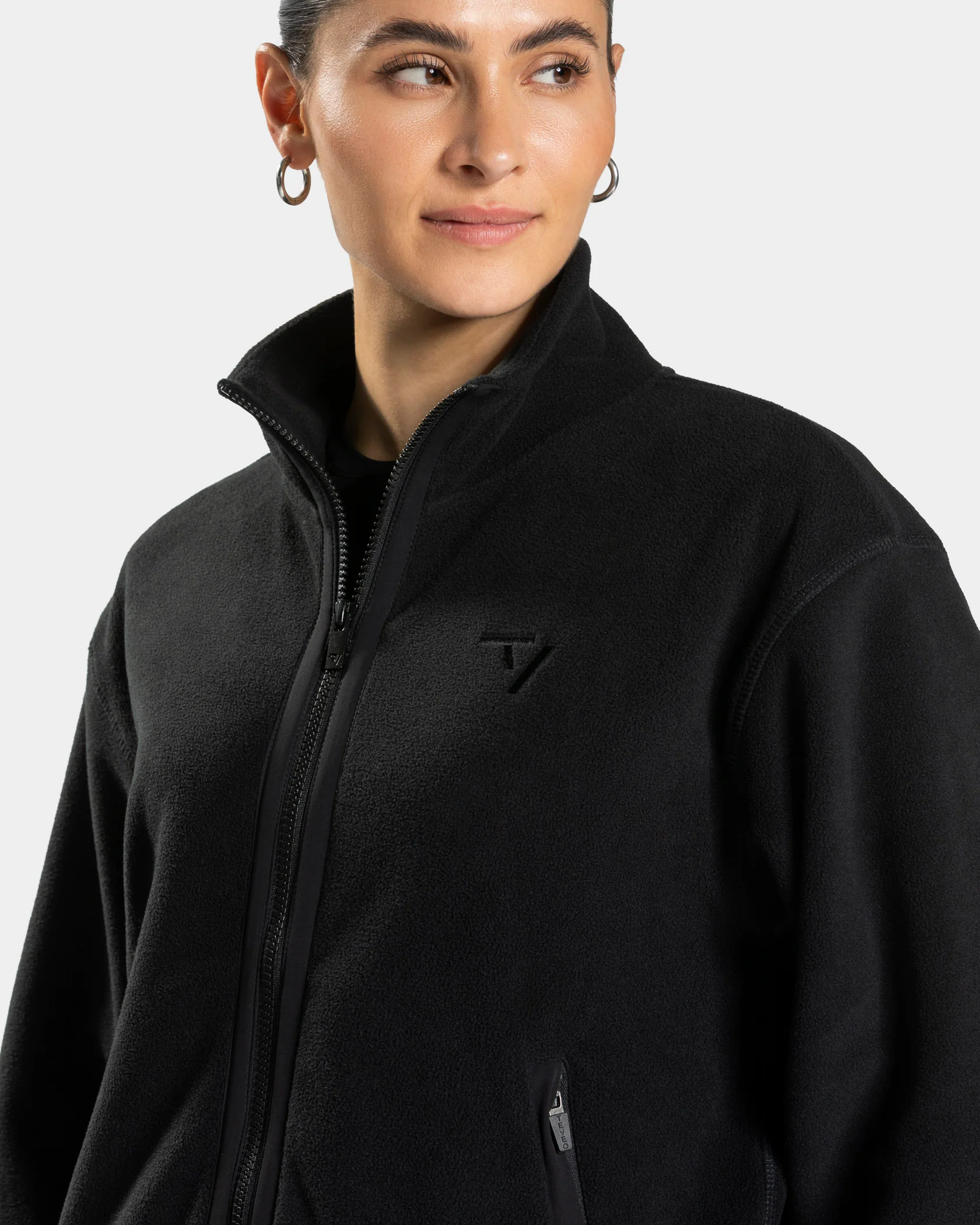 Fleece Zip Jacke "Schwarz" - Image 4