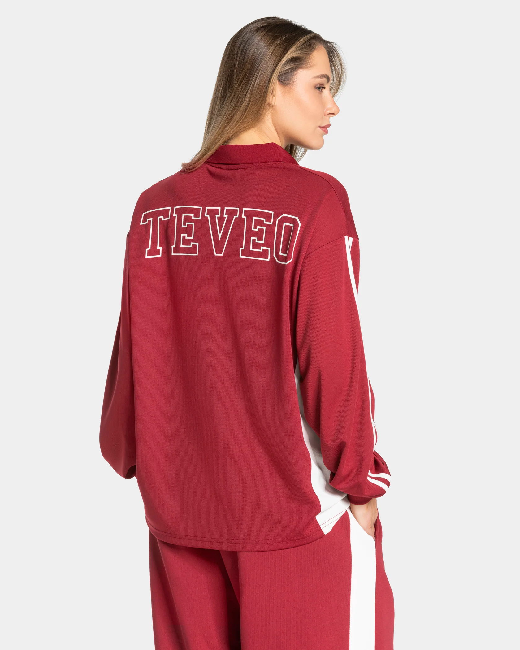 Football Polo Longsleeve "Cranberry" - Image 2