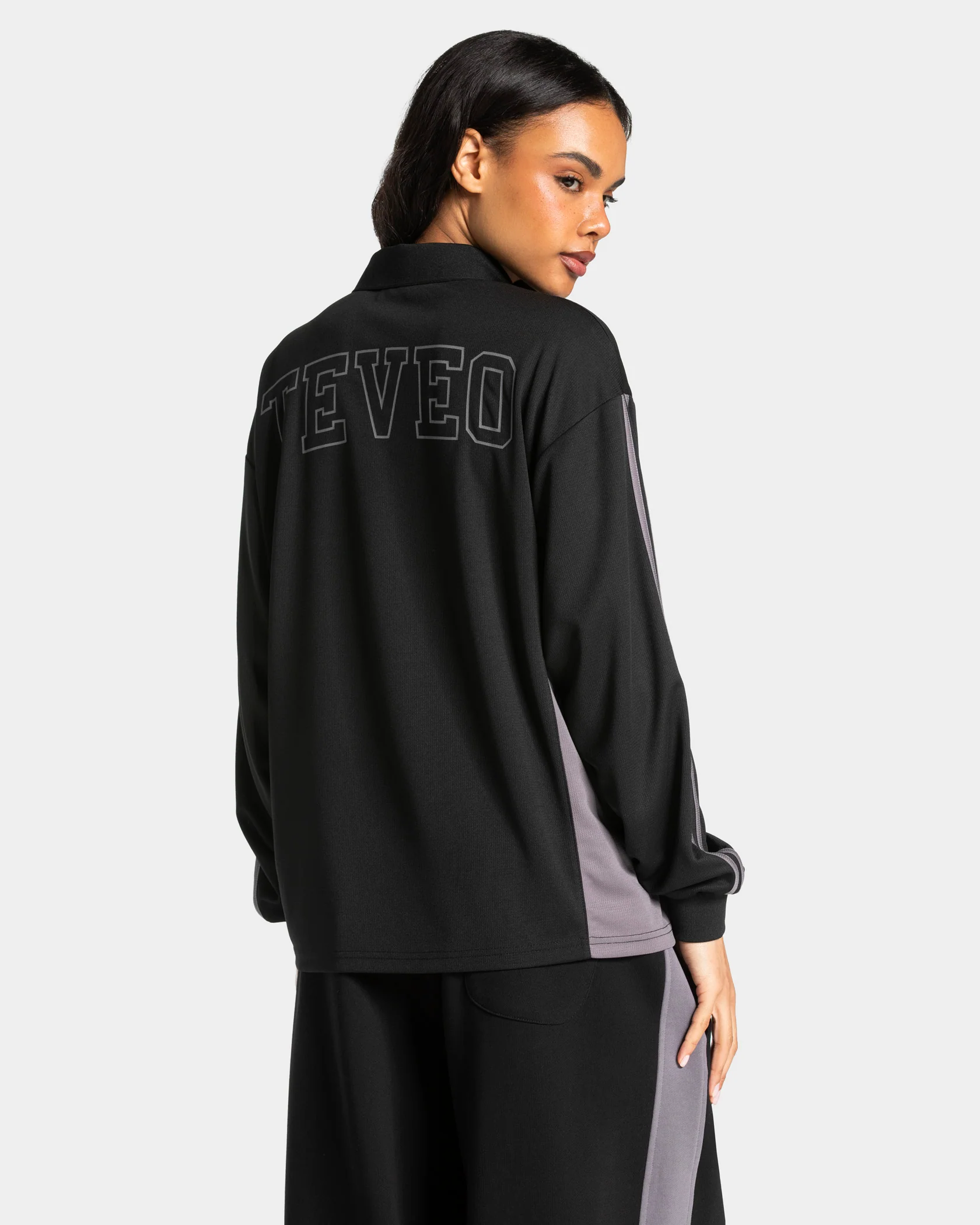 Football Polo Longsleeve "Schwarz" - Image 2