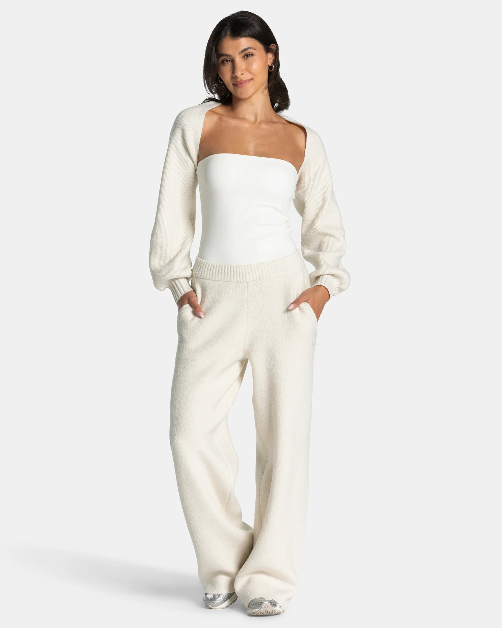 Knit Straight Leg Pants "Cream" - Image 3