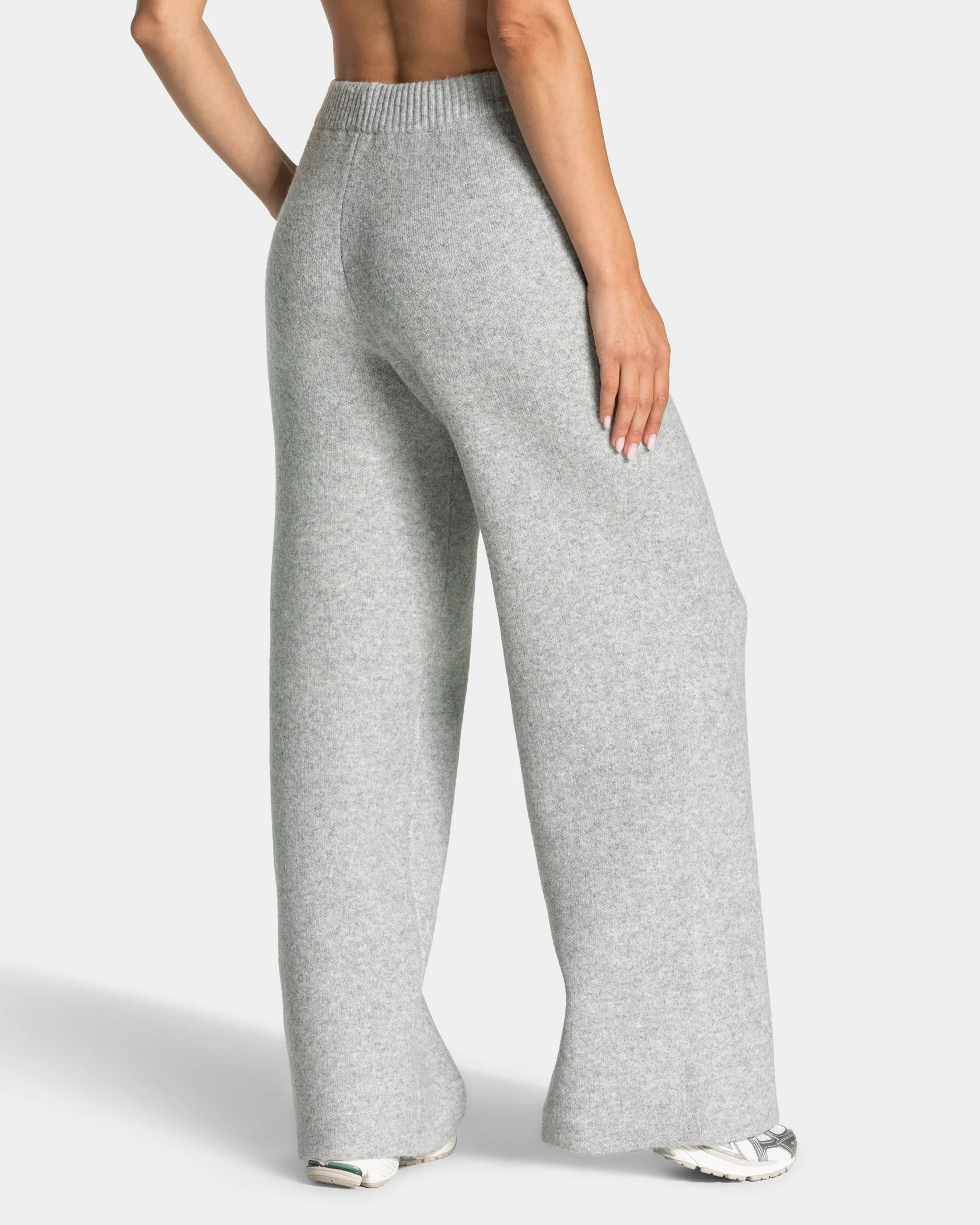 Knit Straight Leg Pants "Grau Meliert" - Image 2