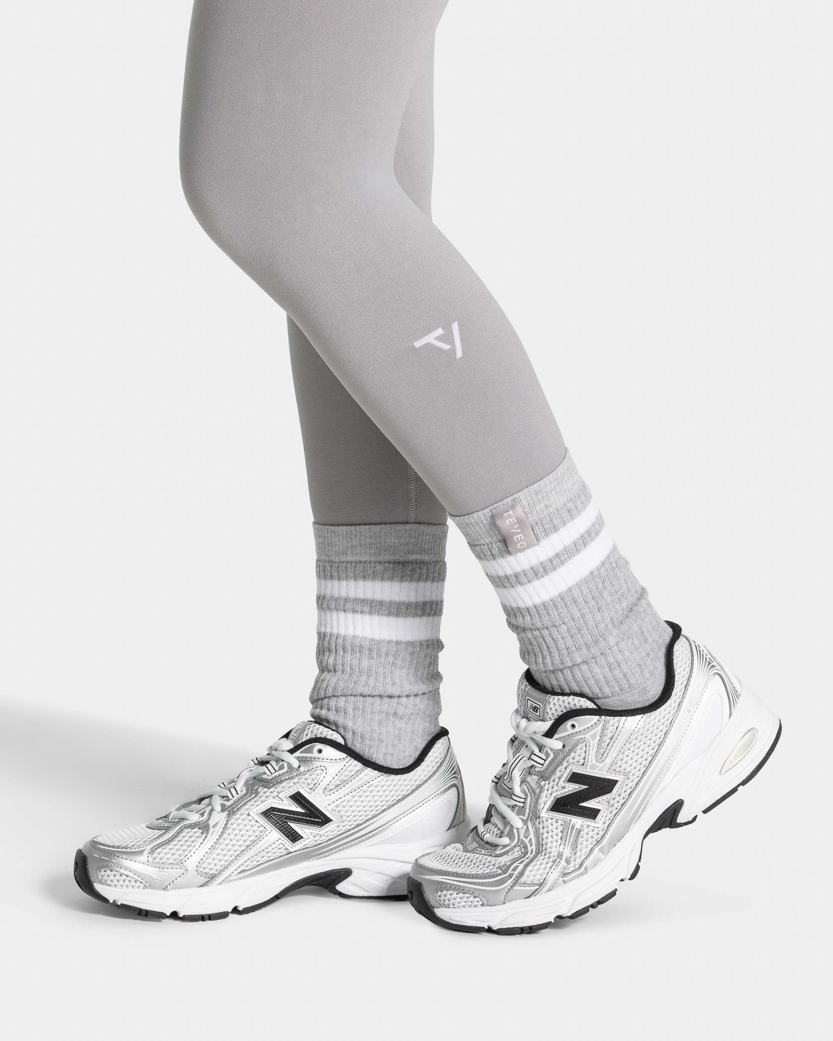 Lift Chunky Socken (2er-Pack) "Hellgrau/Weiß" - Image 3