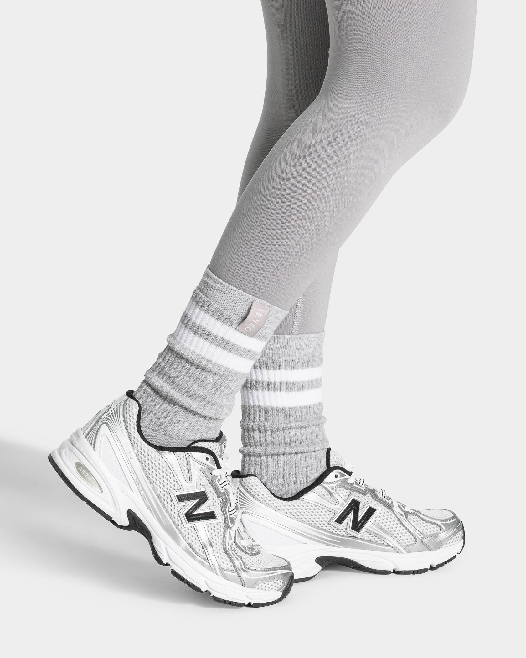 Lift Chunky Socken (2er-Pack) "Hellgrau/Weiß" - Image 5