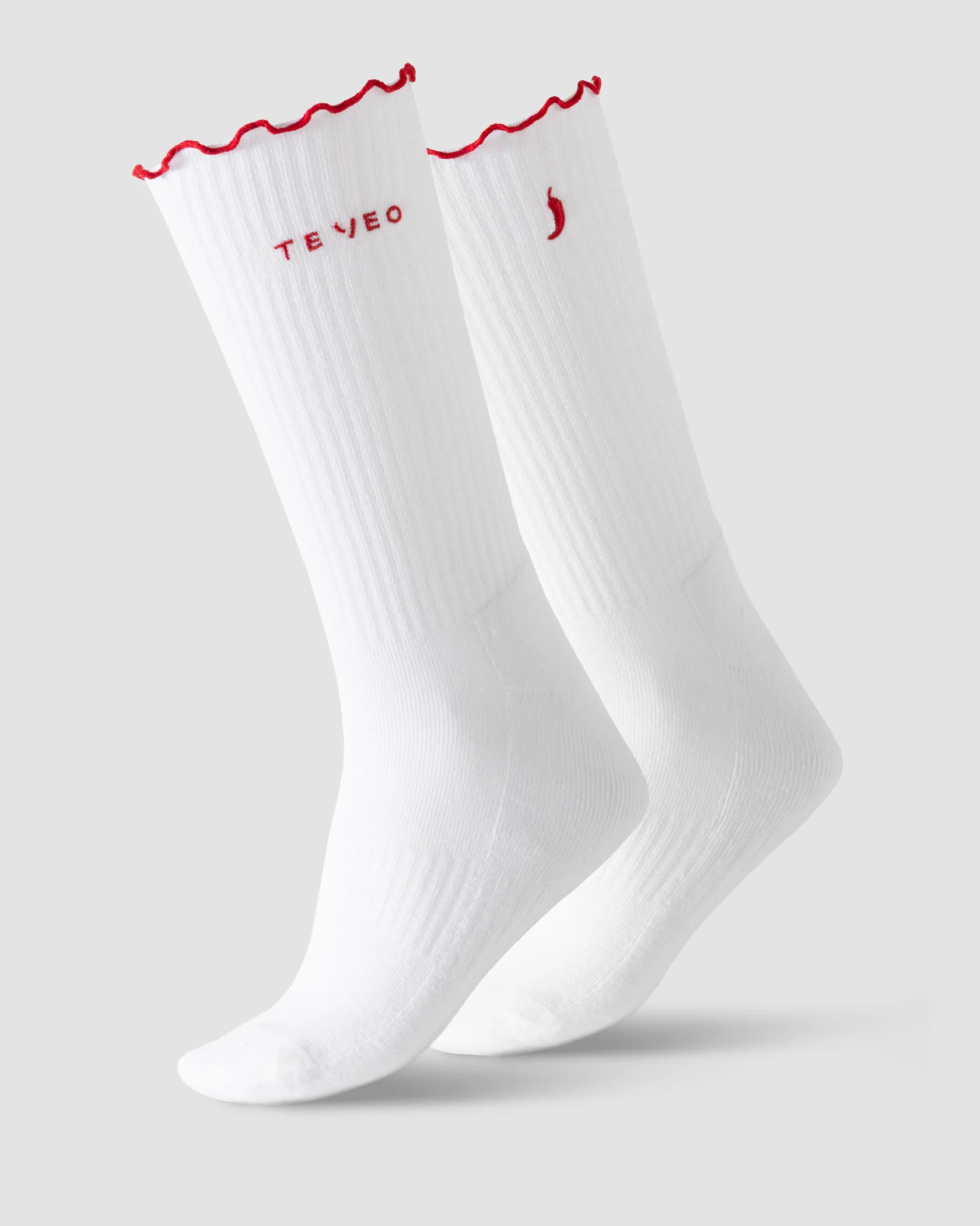 Valentine Ruffle Socken (2er-Pack) "Chili Rosa/Chili Weiß" - Image 2