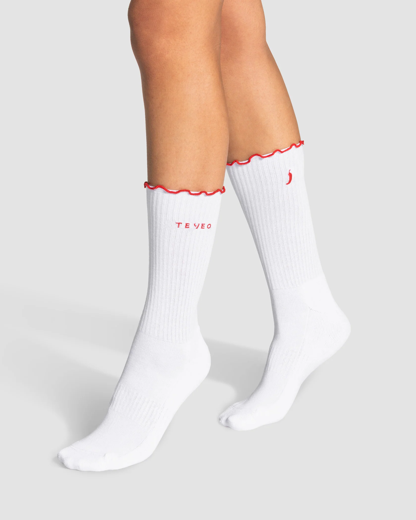 Valentine Ruffle Socken (2er-Pack) "Chili Rosa/Chili Weiß" - Image 3