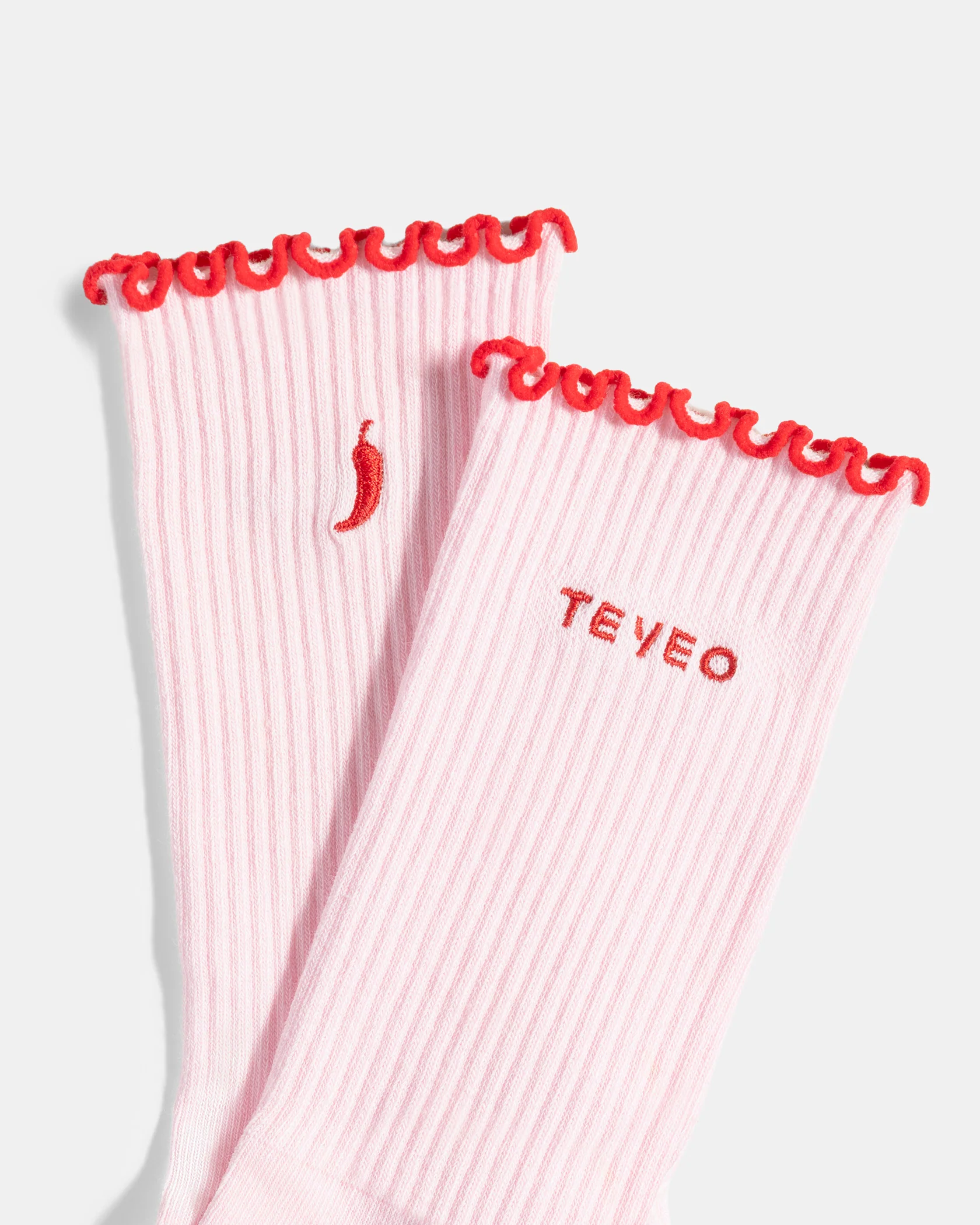 Valentine Ruffle Socken (2er-Pack) "Chili Rosa/Chili Weiß" - Image 4