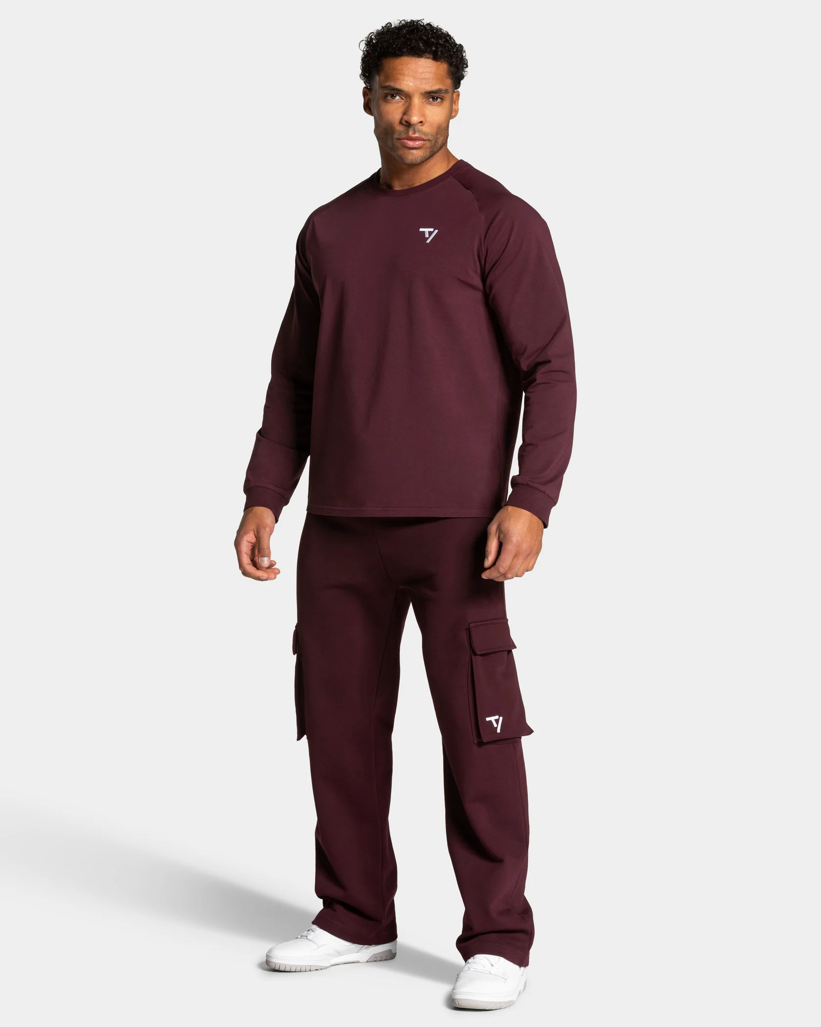 Lift Wide Leg Cargo Jogger "Merlot" - Image 3